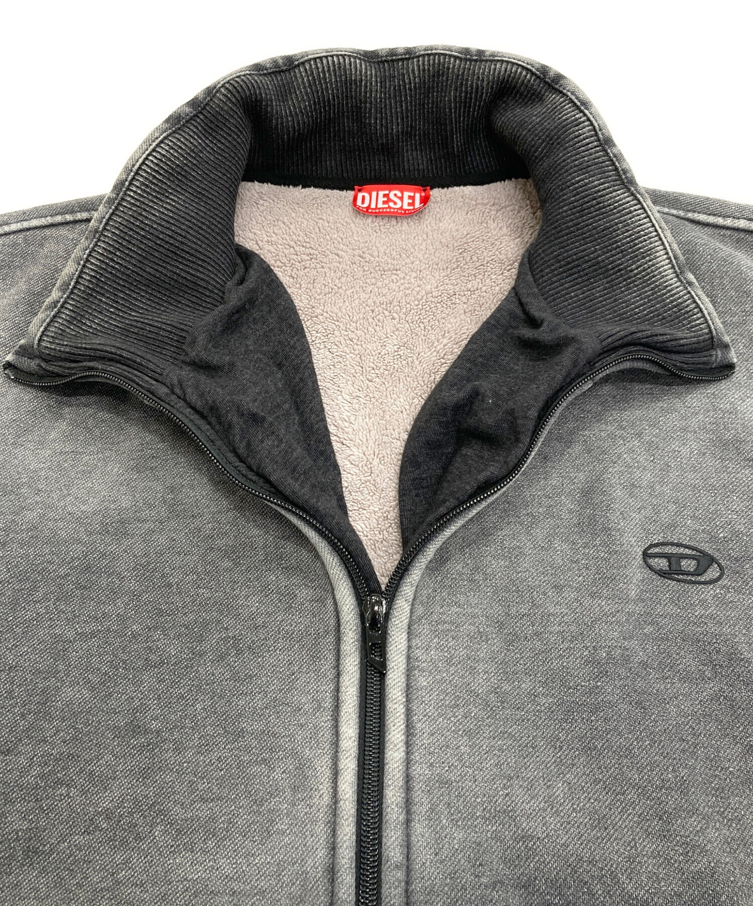 DIESEL S-BATEL グレー ジャンパー M DIESEL S-BATEL グレー ジャンパー M Men's Teddy-lined zip jacket
