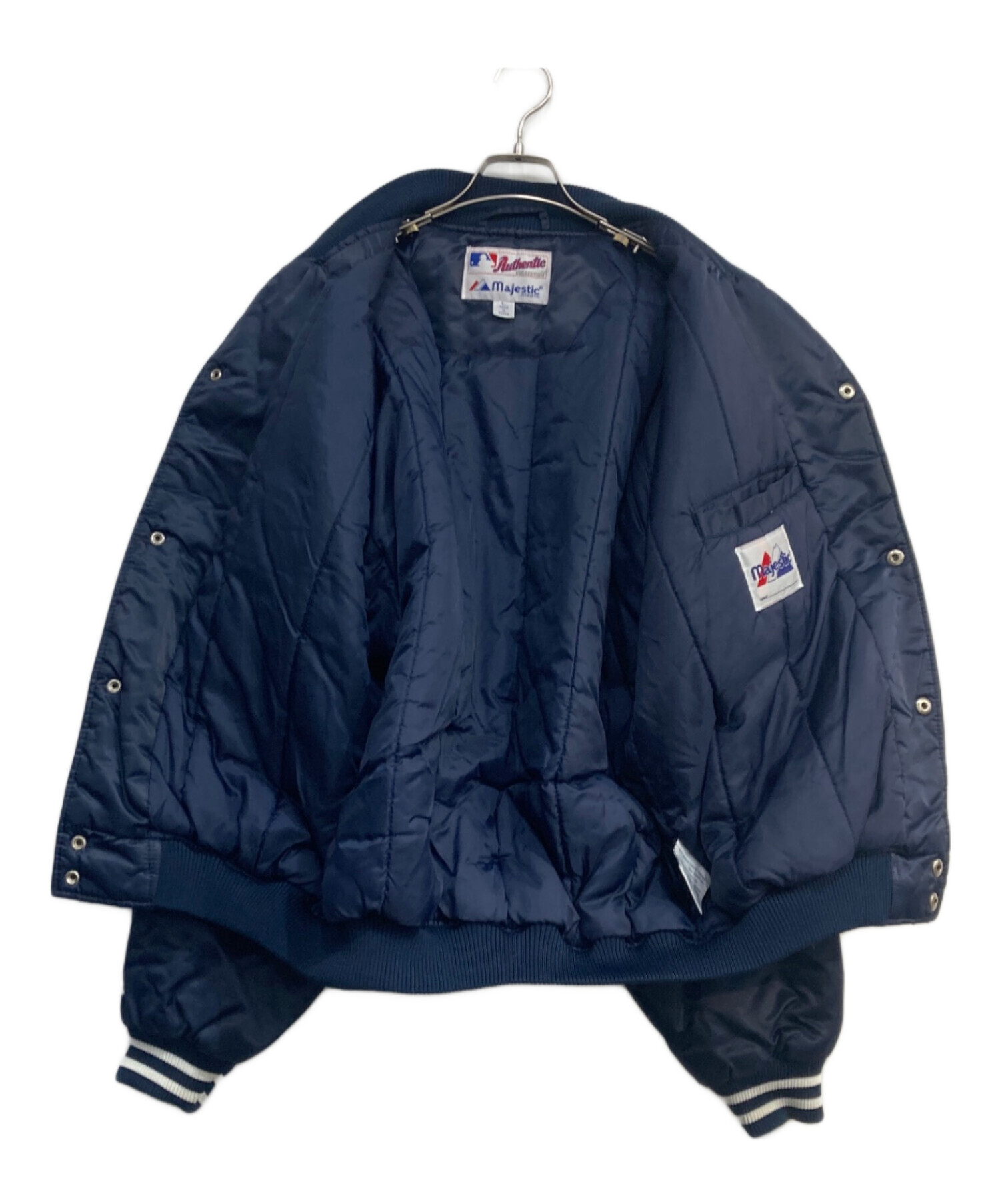 Twins Majestic スタジャンジャケット M ネイビー 中古・古着通販】Majestic Athletic (マジェスティック アスレティック