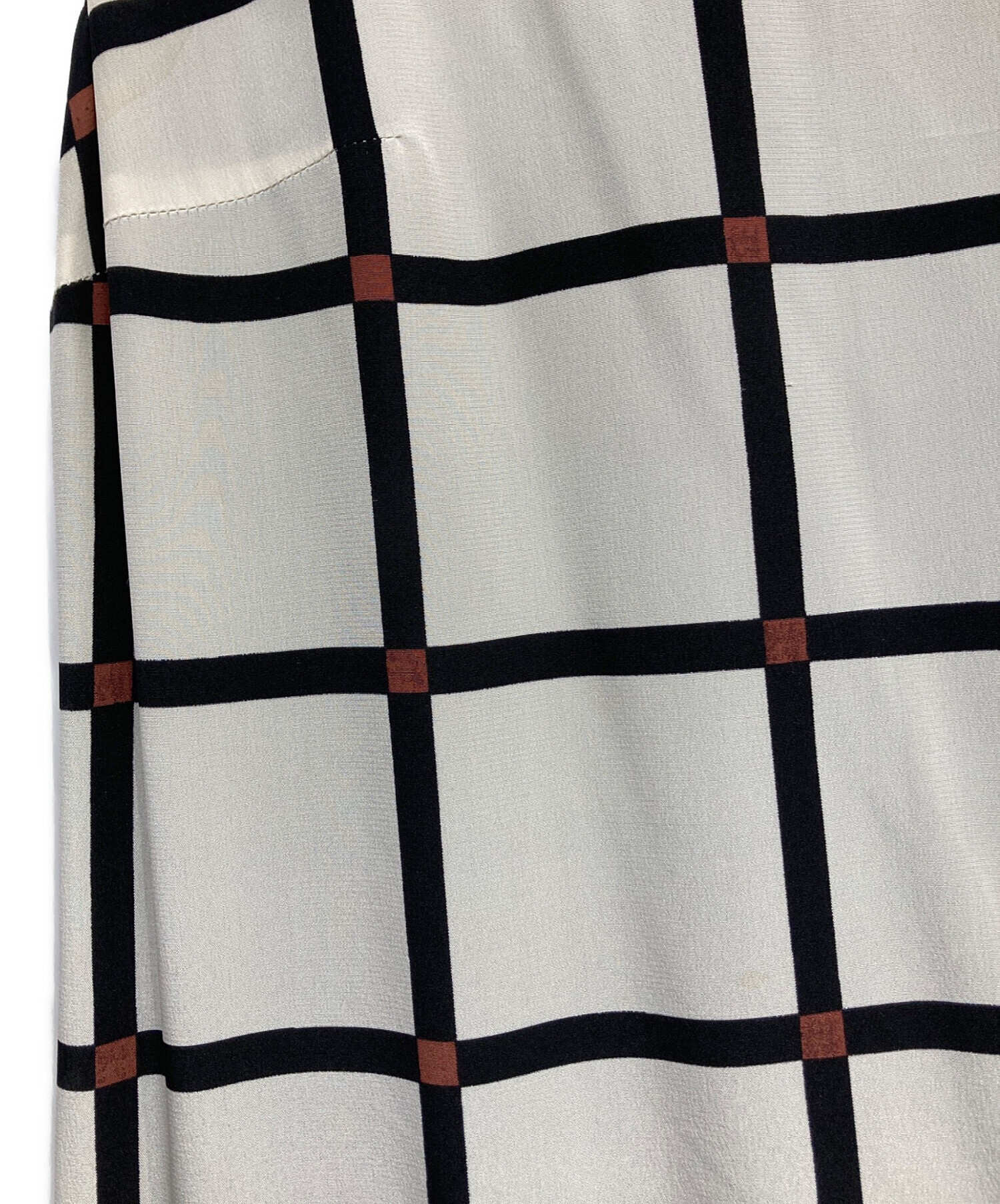 中古・古着通販】PRADA (プラダ) 総柄シルクワンピース アイボリー