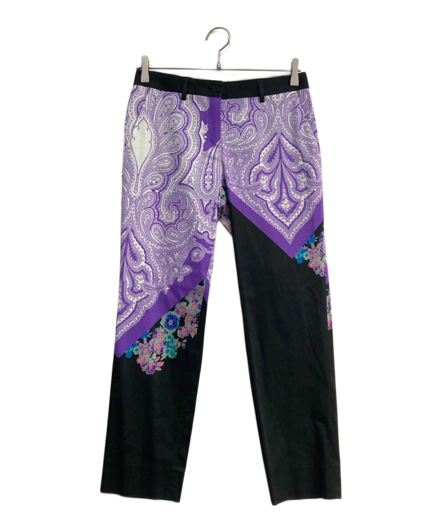 中古・古着通販】ETRO (エトロ) 総柄テーパードパンツ ブラック サイズ 