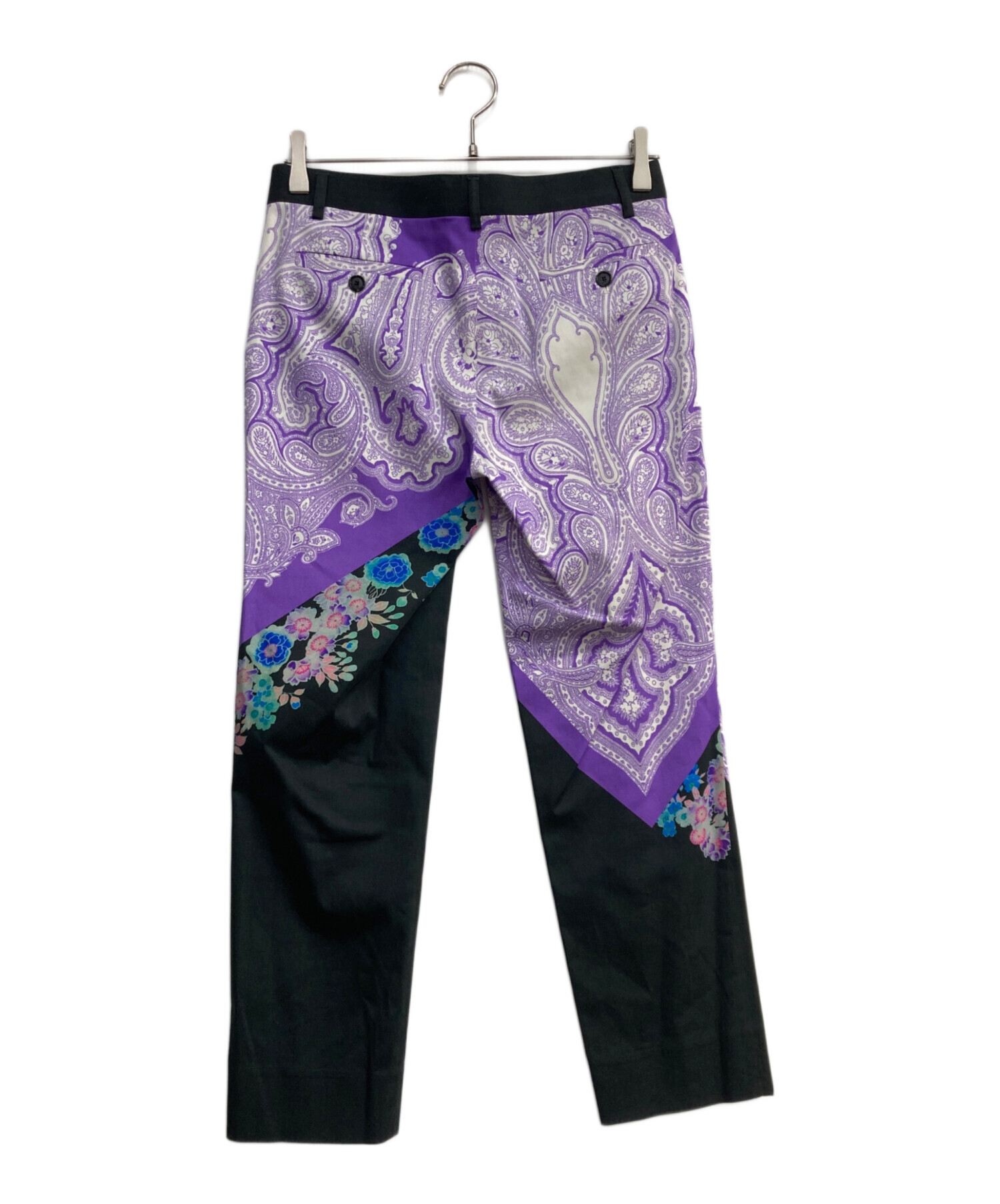 中古・古着通販】ETRO (エトロ) 総柄テーパードパンツ ブラック サイズ 