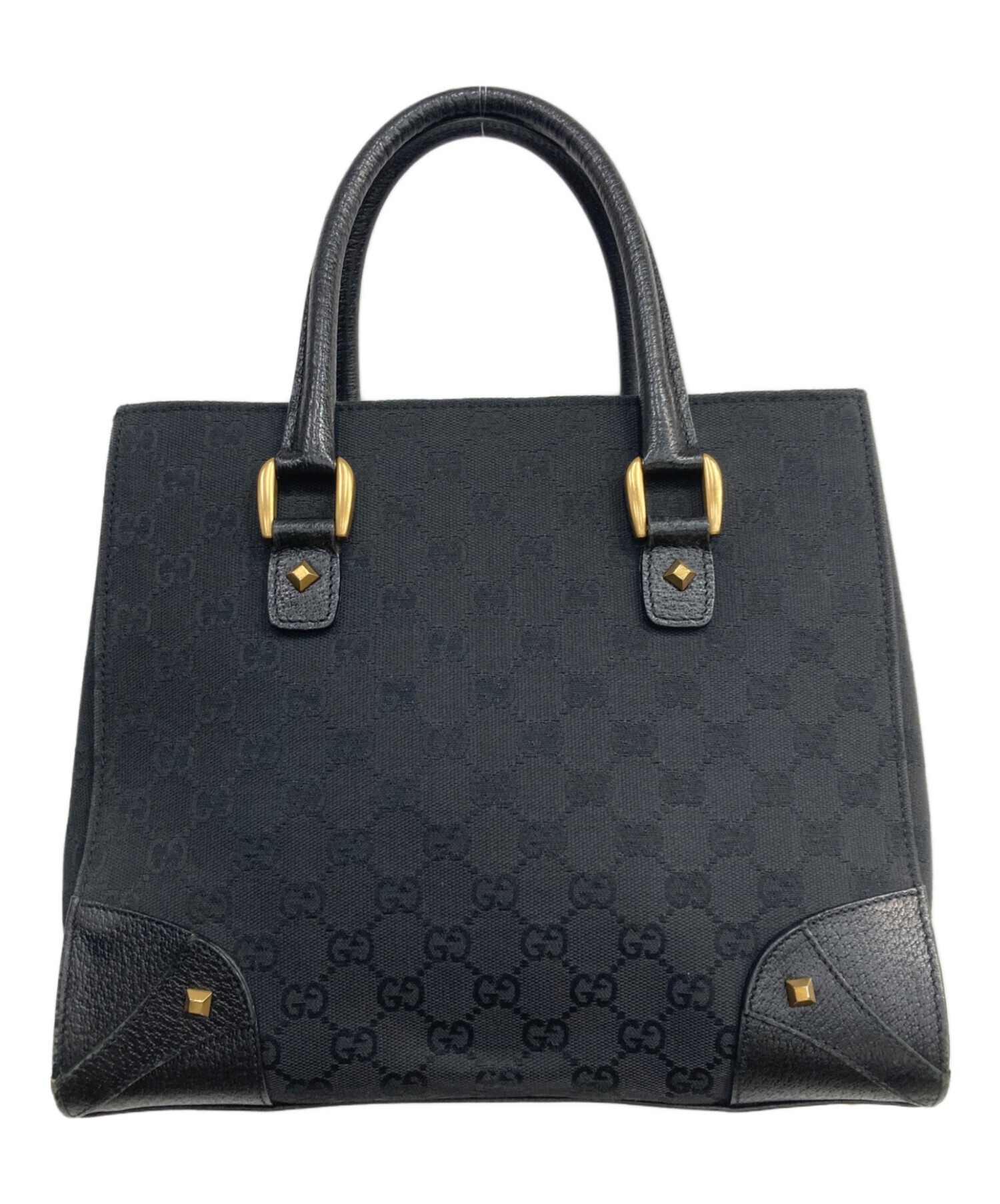 【未使用級】グッチ ハンドバッグ GG キャンバス ブラック ゴールド金具 中古・古着通販】GUCCI (グッチ) GGキャンバス ハンドバッグ ブラック