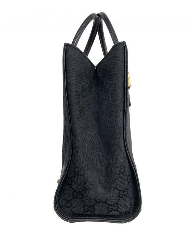 中古・古着通販】GUCCI (グッチ) GGキャンバス ハンドバッグ ブラック