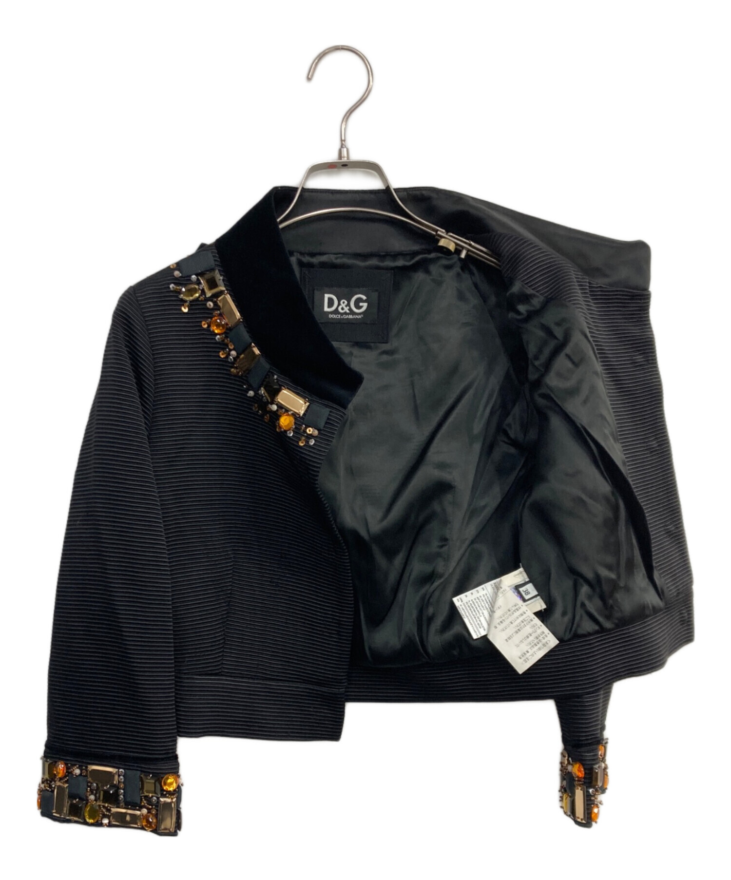 DOLCE&GABBANA(ドルチェ&ガッバーナ)激レア!!バイカラーレザーJK 中古・古着通販】DOLCE & GABBANA (ドルチェ＆ガッバーナ) ビジュー