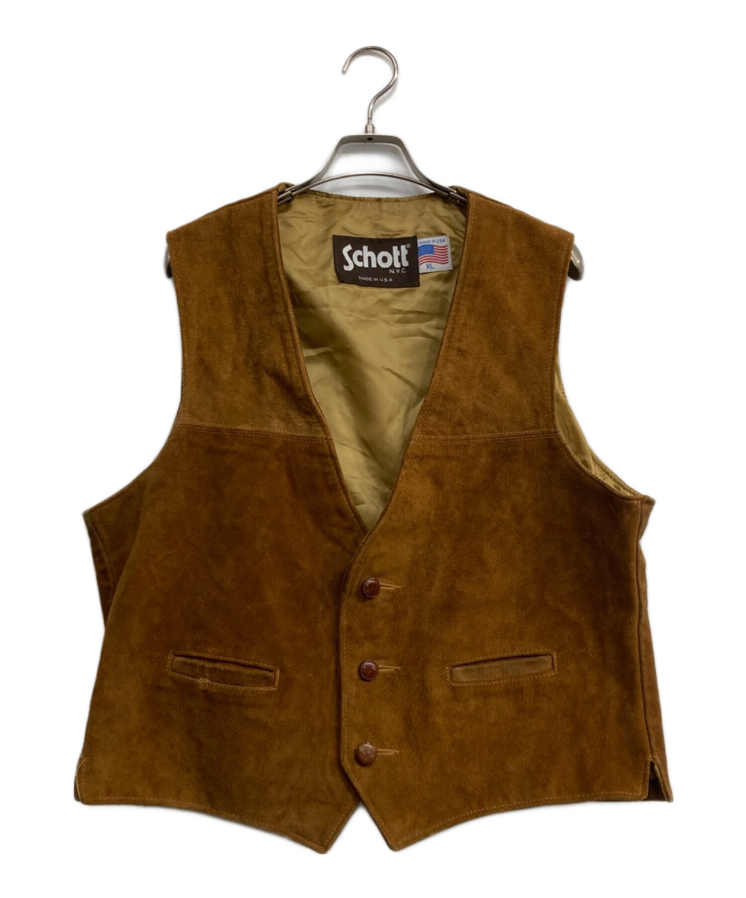 中古・古着通販】Schott (ショット) スウェードレザージレ ブラウン 