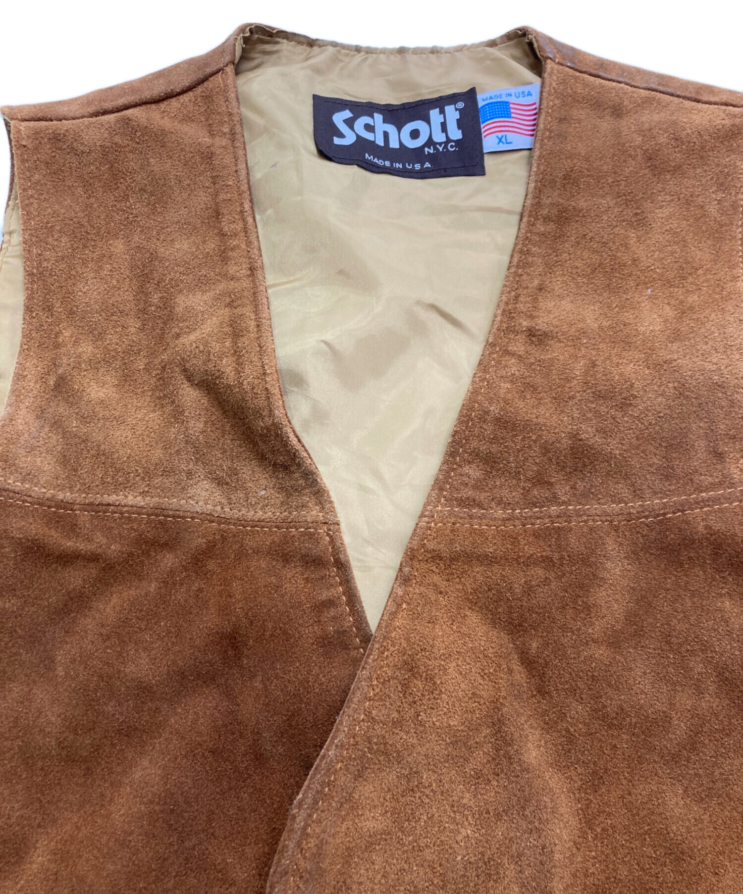 中古・古着通販】Schott (ショット) スウェードレザージレ ブラウン 