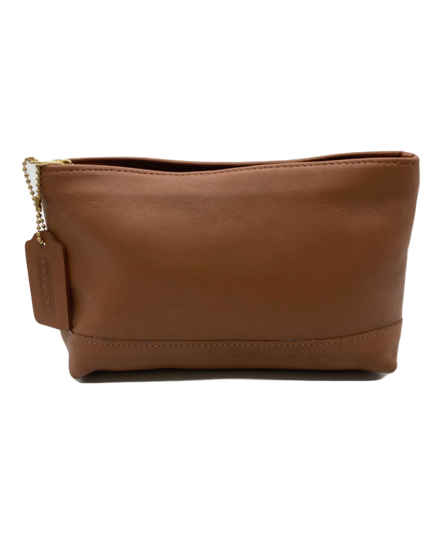 中古・古着通販】COACH (コーチ) レザーポーチ ブラウン｜ブランド