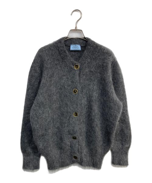 【PRADA/プラダ】 リブ編カシミア混二 ット帽（グレー）新品未使用 PRADA/プラダ】 リブ編カシミア混二 ット帽（グレー）新品未使用 PRADA