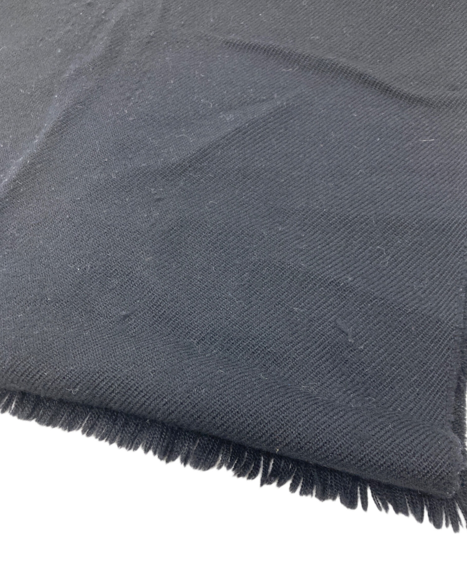 中古・古着通販】PRADA (プラダ) ロゴ刺繍ウールマフラー ブラック