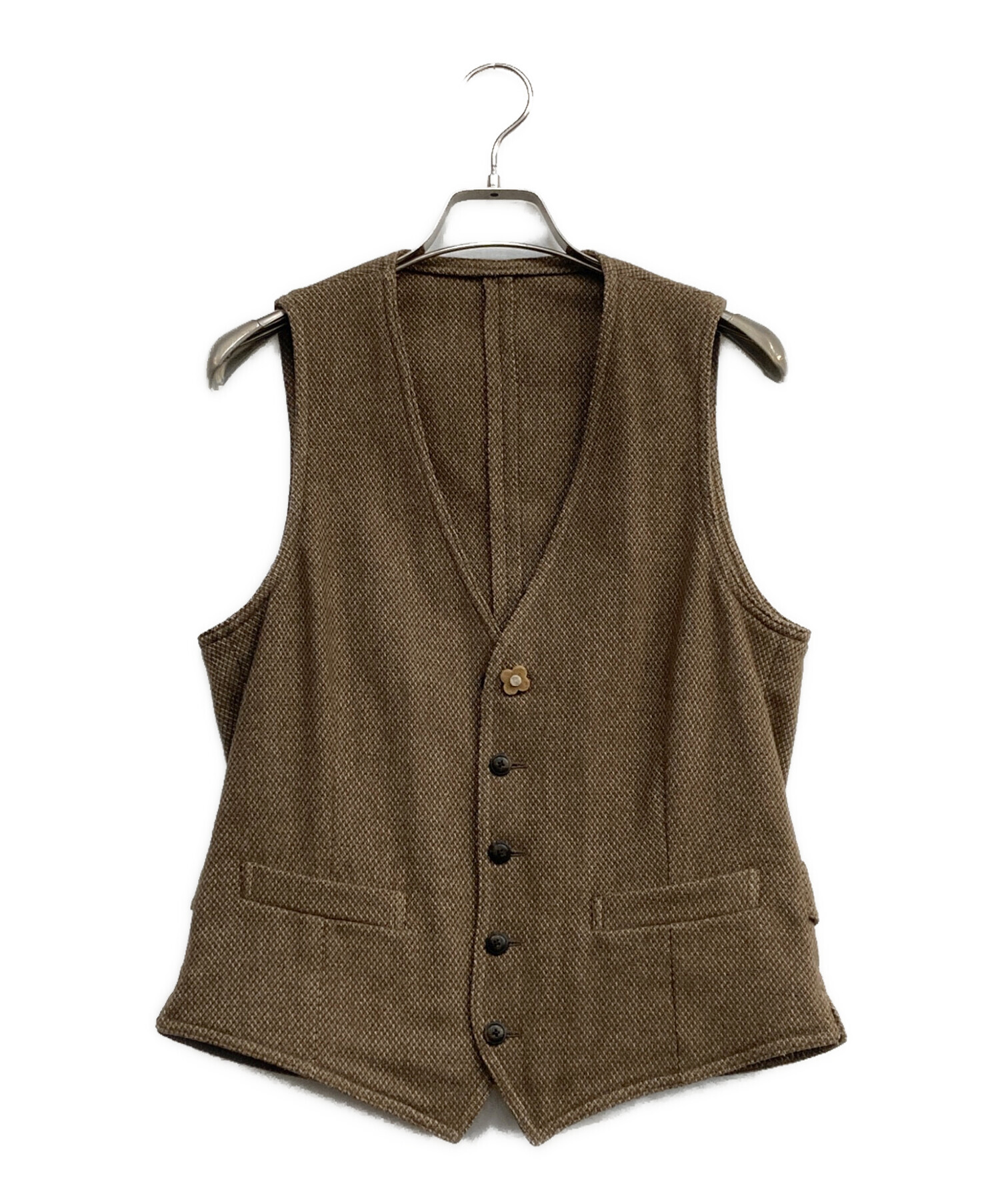 中古・古着通販】LARDINI (ラルディーニ) 前開きジレ ブラウン サイズ