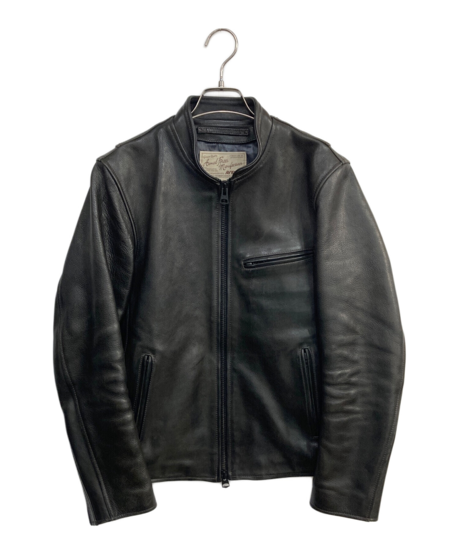 AVIREX ブラック シングルライダース ジャケット M メンズ 中古・古着通販】AVIREX (アヴィレックス) シングルライダース
