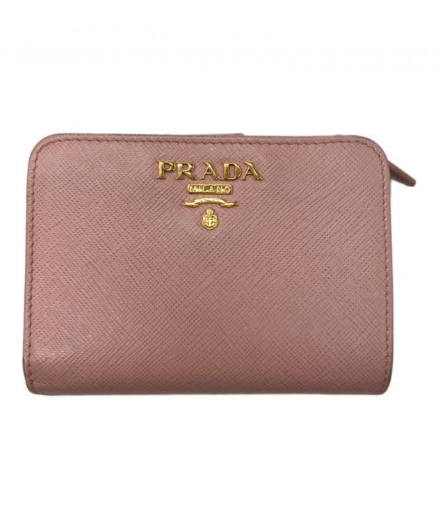 中古・古着通販】PRADA (プラダ) サフィアーノ2つ折り財布 ピンク