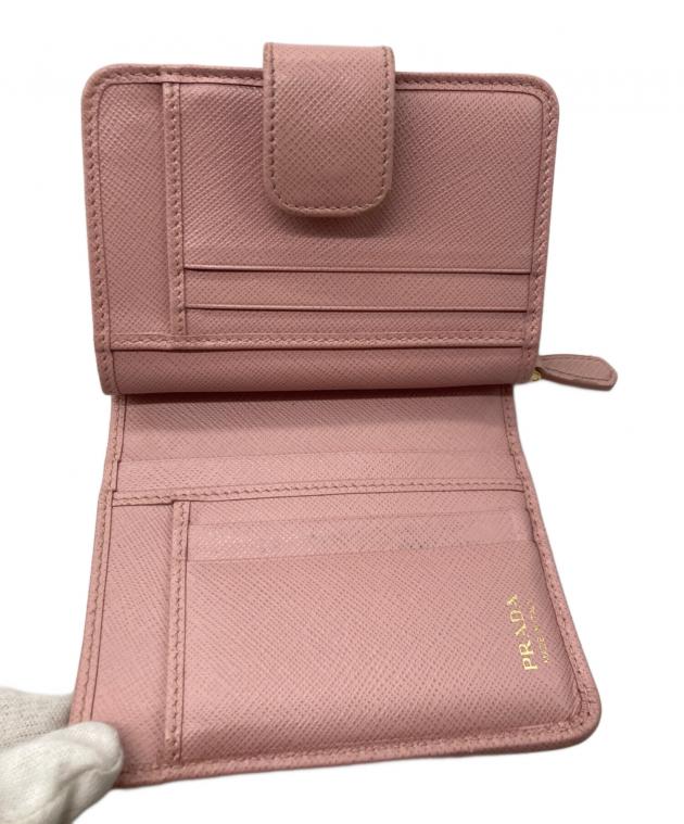 中古・古着通販】PRADA (プラダ) サフィアーノ2つ折り財布 ピンク