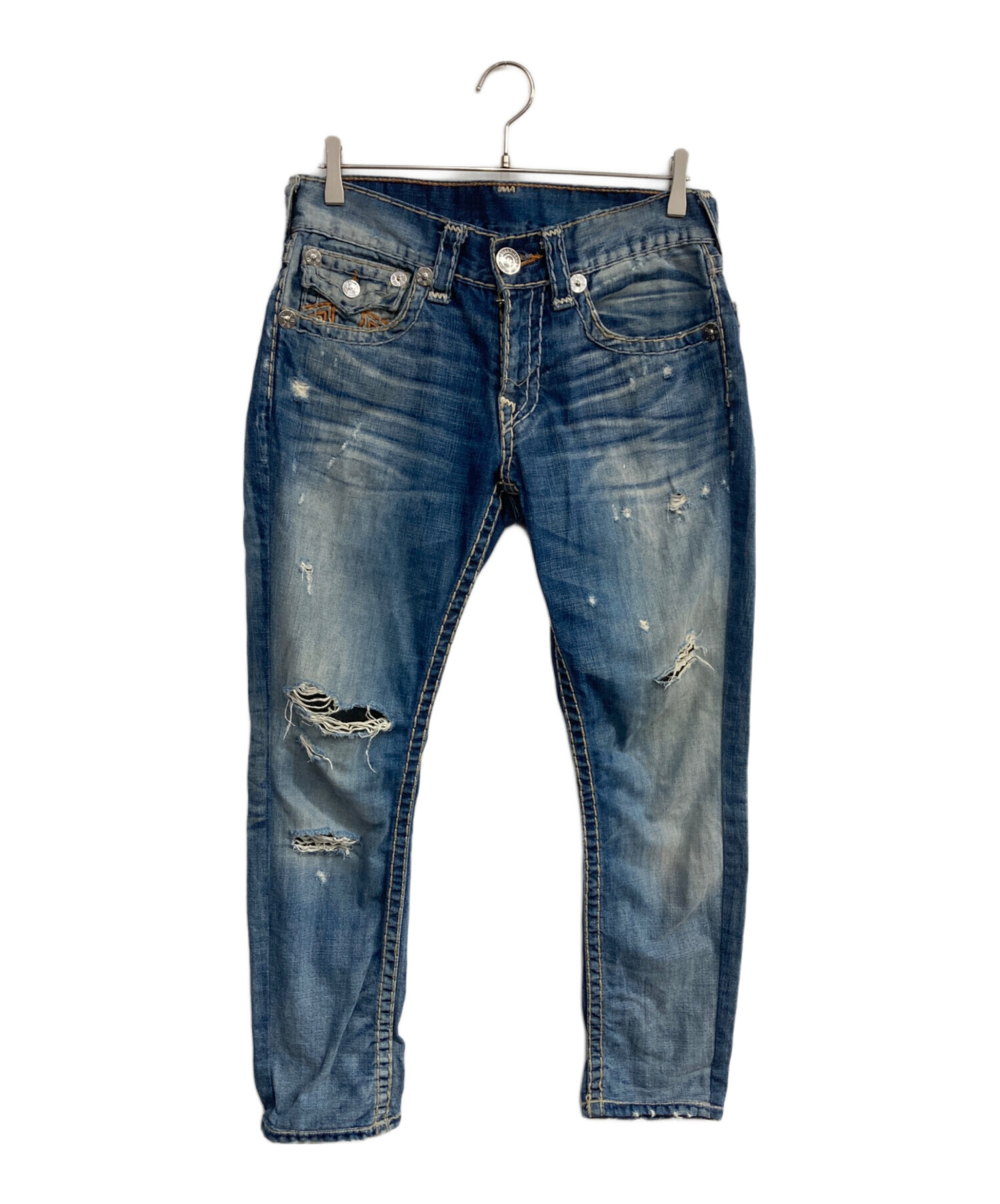 TRUE RELIGION ダメージジーンズ 中古・古着通販】TRUE RELIGION (トゥルー レリジョン) ダメージデニム