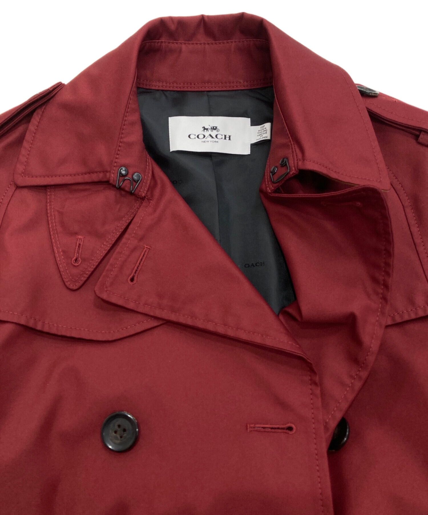 中古・古着通販】COACH (コーチ) トレンチコート F21800 ボルドー