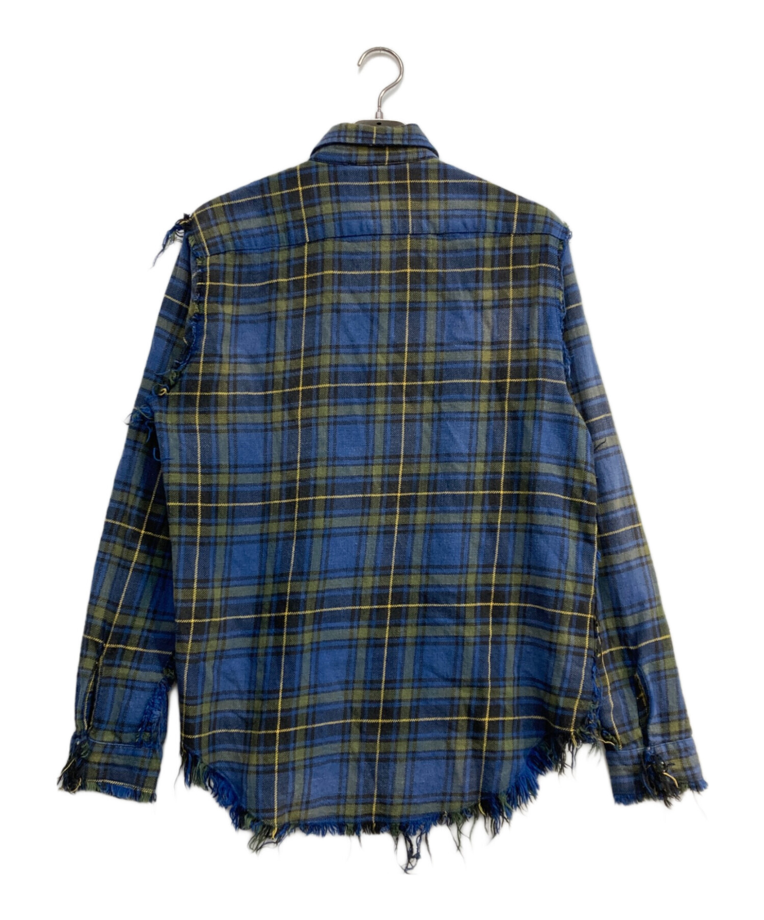中古・古着通販】R13 (アールサーティン) SHREDDED SEAM SHIRT ブルー