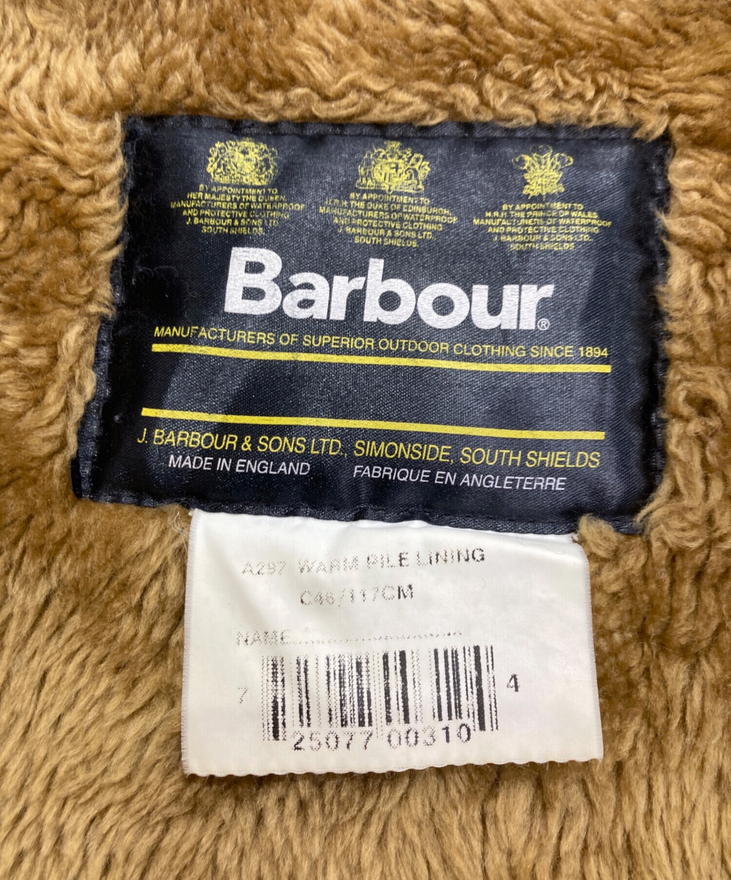 中古・古着通販】Barbour (バブアー) ファーライナーベスト A297 