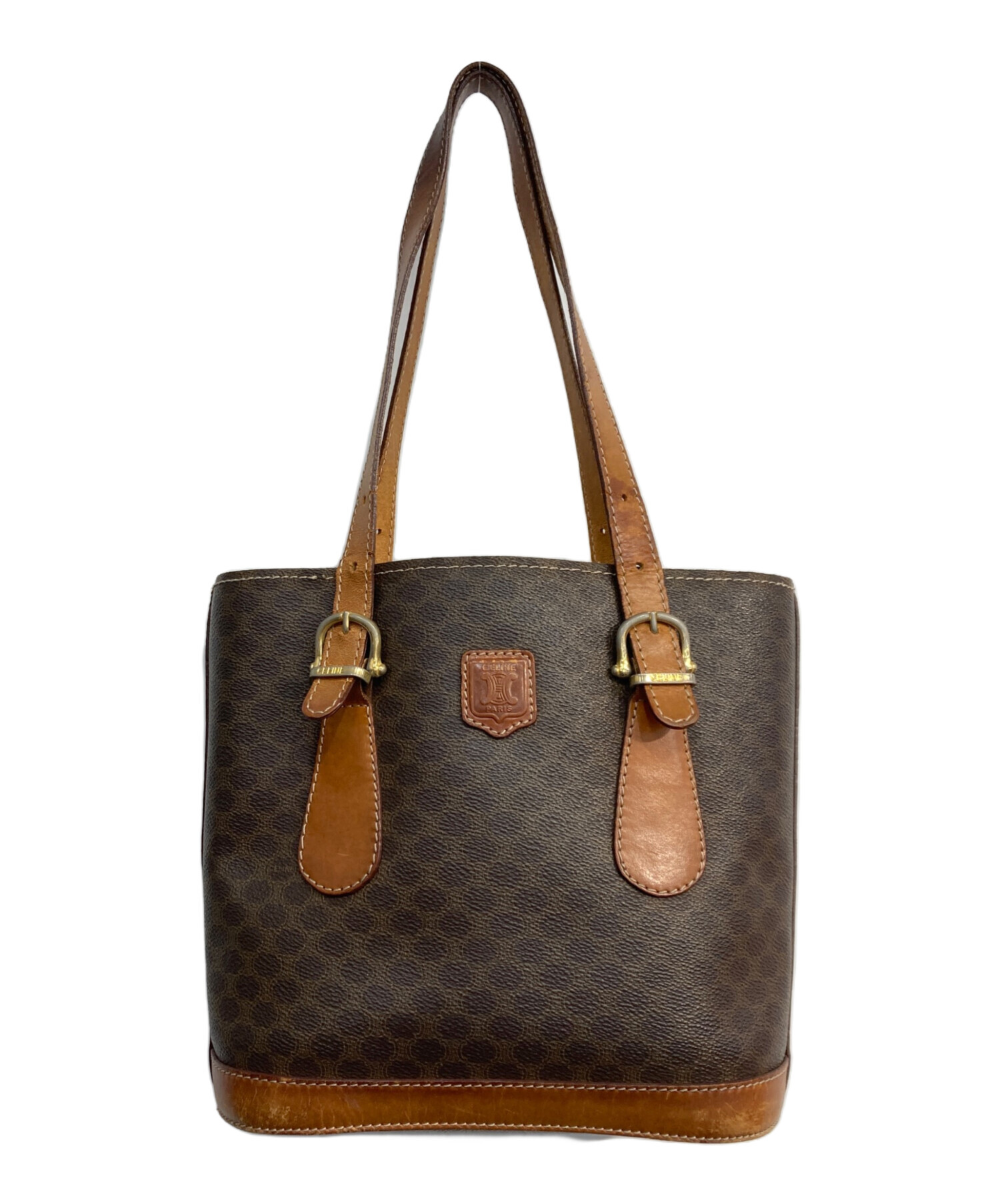 中古・古着通販】CELINE (セリーヌ) マカダム柄トートバッグ ブラウン