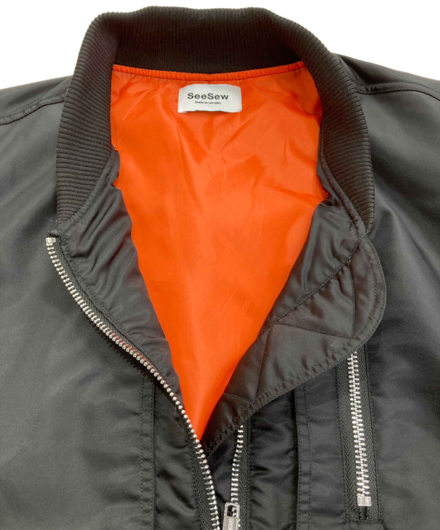 中古・古着通販】SeeSew (シーソー) OVERSPEC MA-1 JACKET ブラック