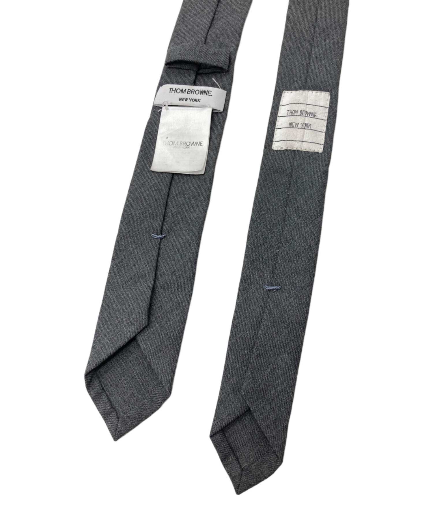 中古・古着通販】Thom Browne (トムブラウン) ウールネクタイ グレー