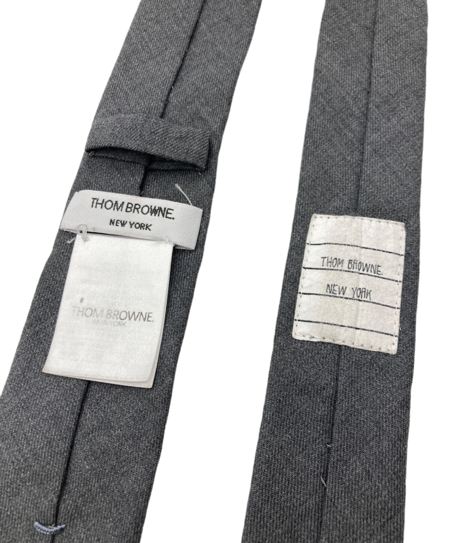 中古・古着通販】Thom Browne (トムブラウン) ウールネクタイ グレー