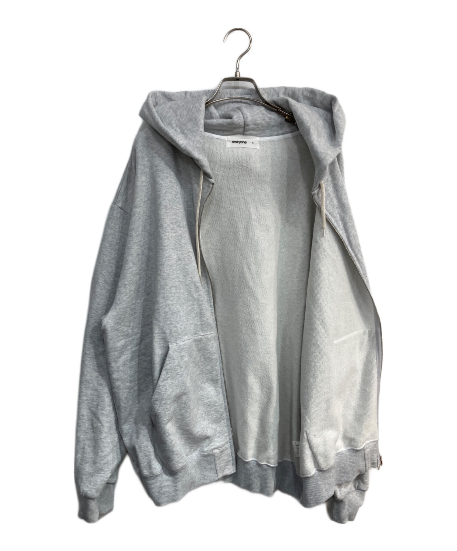中古・古着通販】everyone (エブリワン) cotton zip up hoodie グレー 