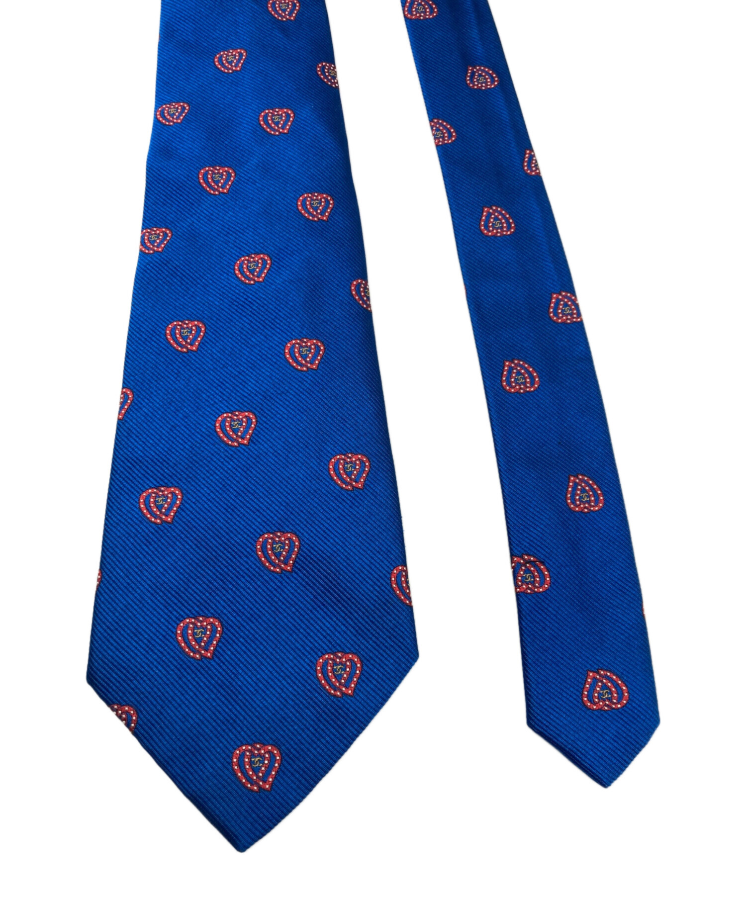 シャネル　ネクタイ　青 中古・古着通販】CHANEL (シャネル) ハート柄シルクネクタイ ブルー