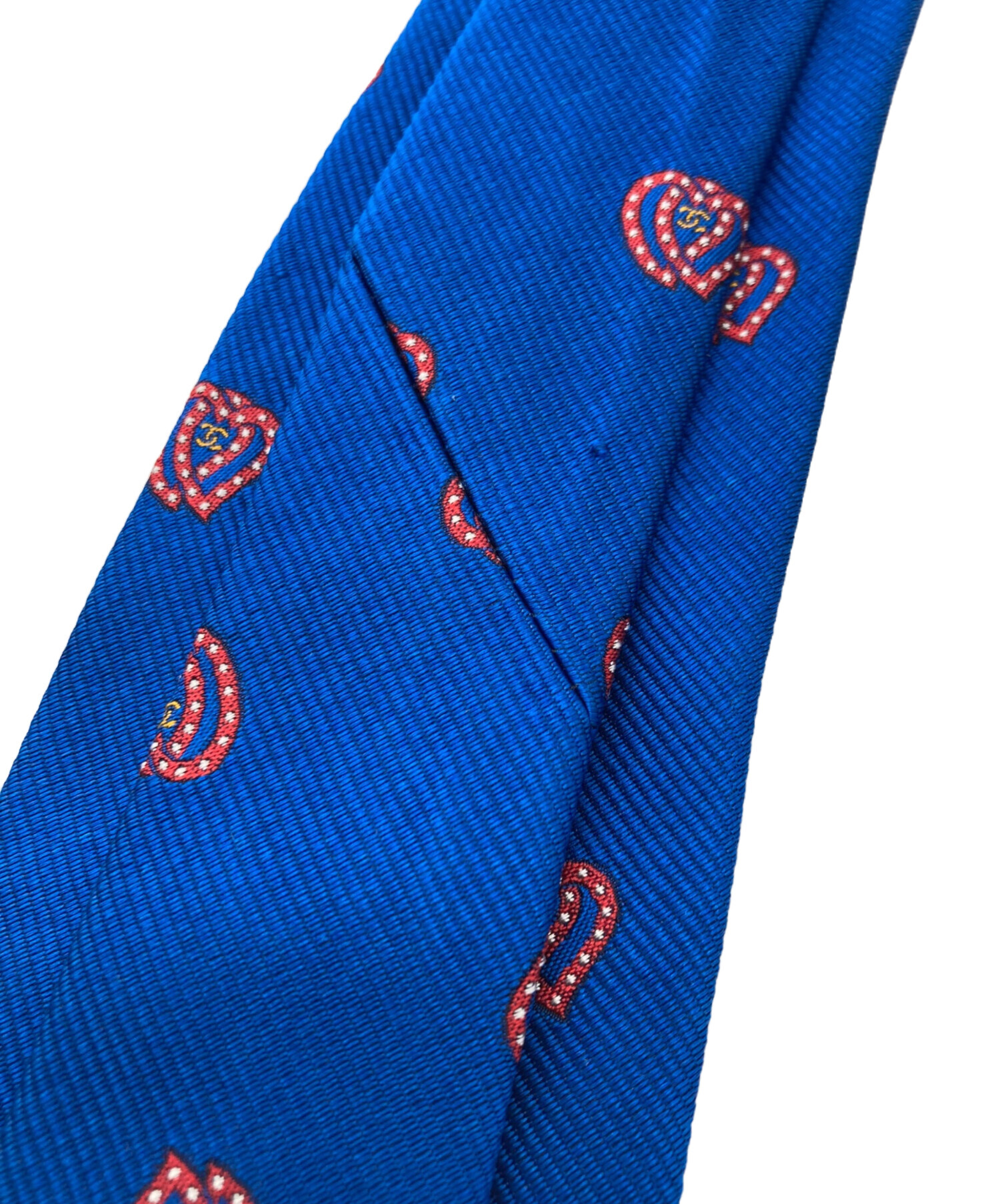 中古・古着通販】CHANEL (シャネル) ハート柄シルクネクタイ ブルー