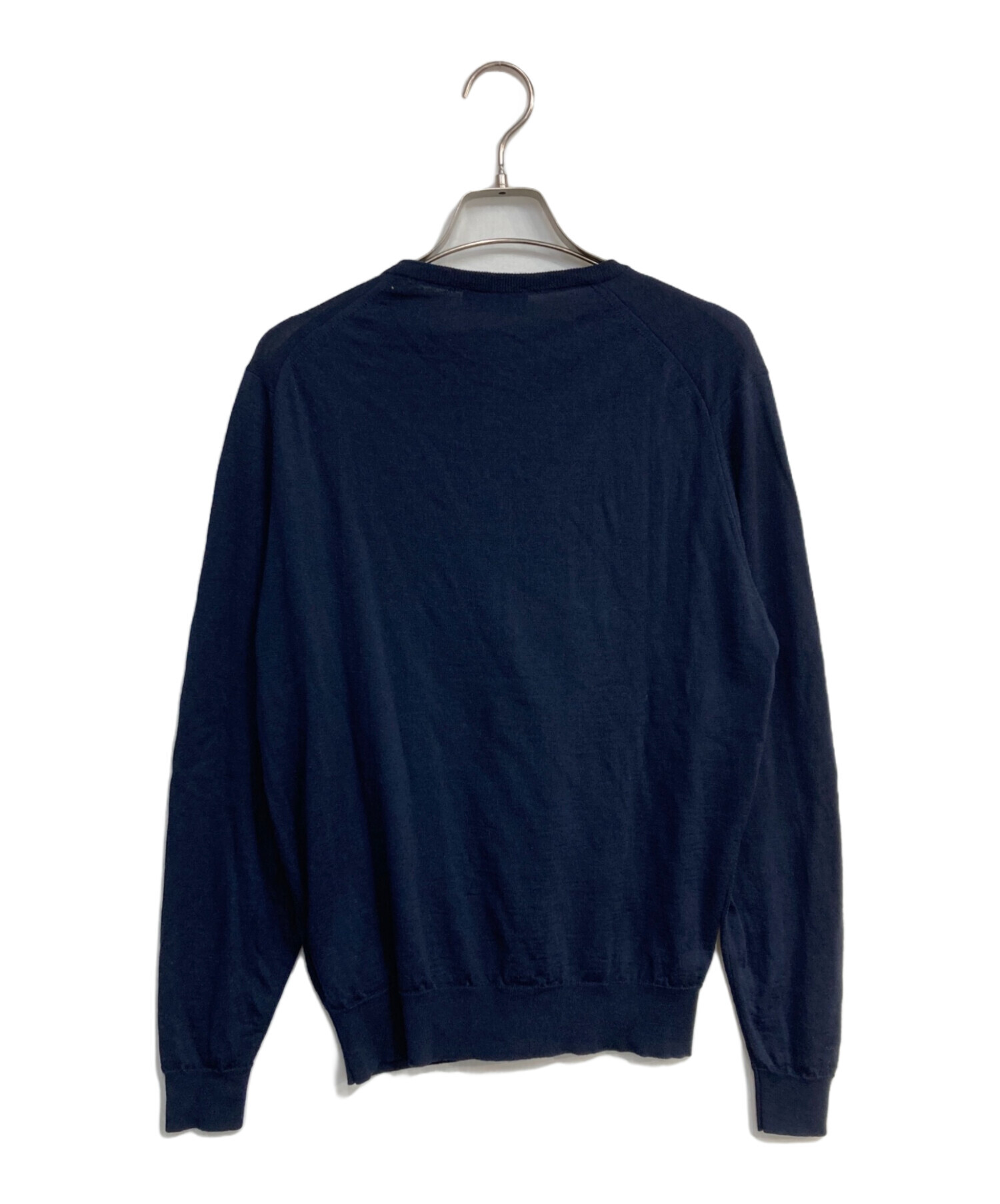JOHN SMEDLEY ジョンスメドレー クルーネック ニットM ネイビー 中古