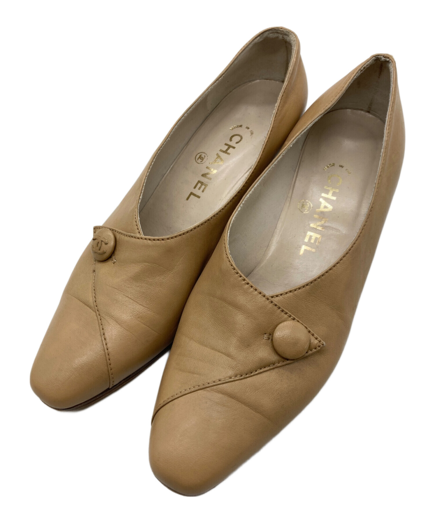 中古・古着通販】CHANEL (シャネル) ヒールパンプス ベージュ サイズ