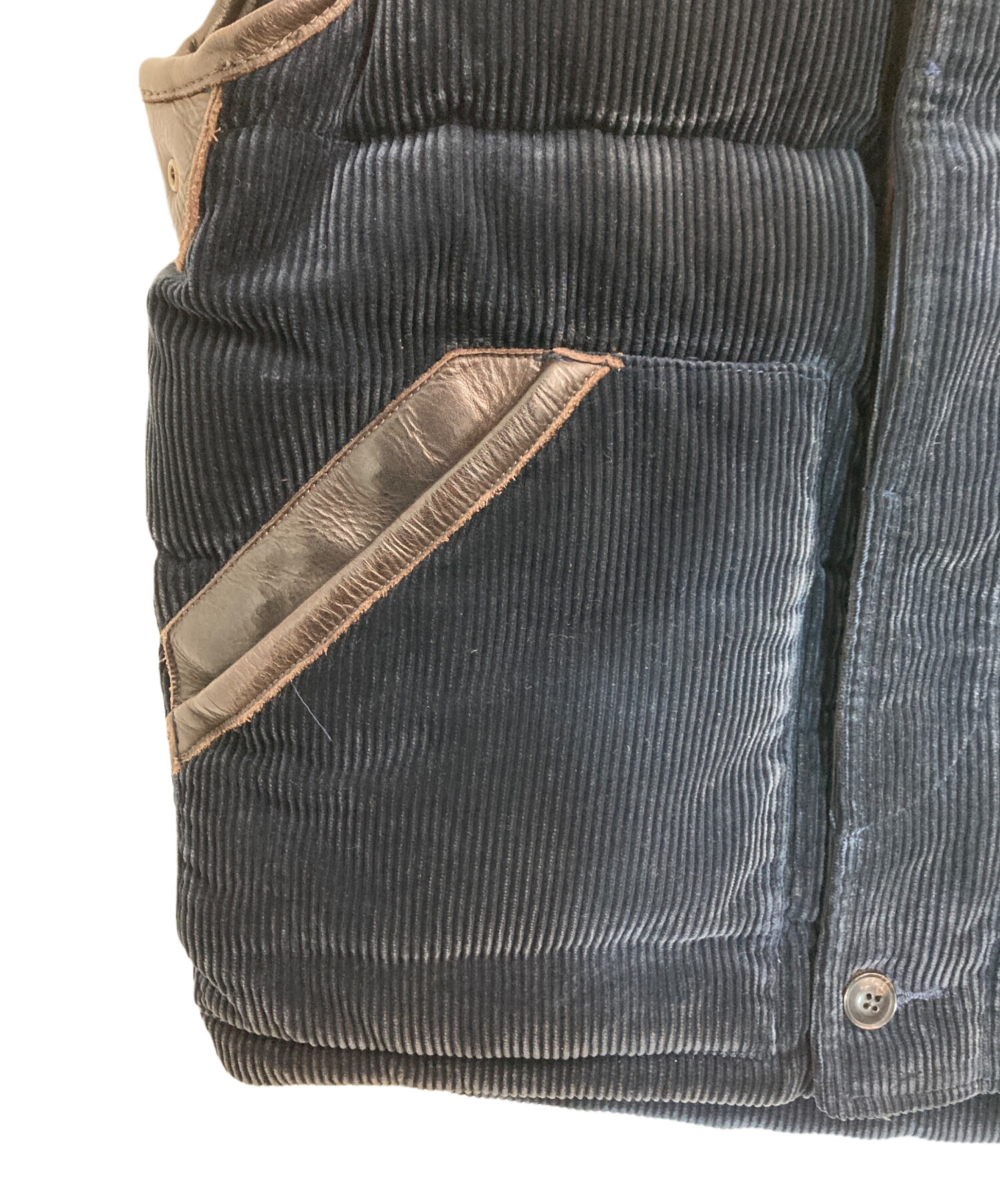 ラルフローレン ファーダウンベスト レザー牛革 中古・古着通販】POLO RALPH LAUREN (ポロ・ラルフローレン