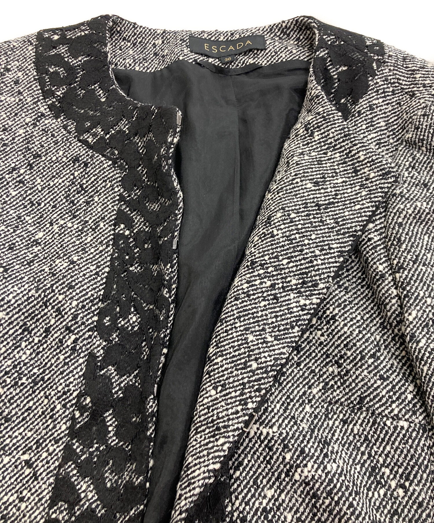 中古・古着通販】ESCADA (エスカーダ) レース切り替えジャケット