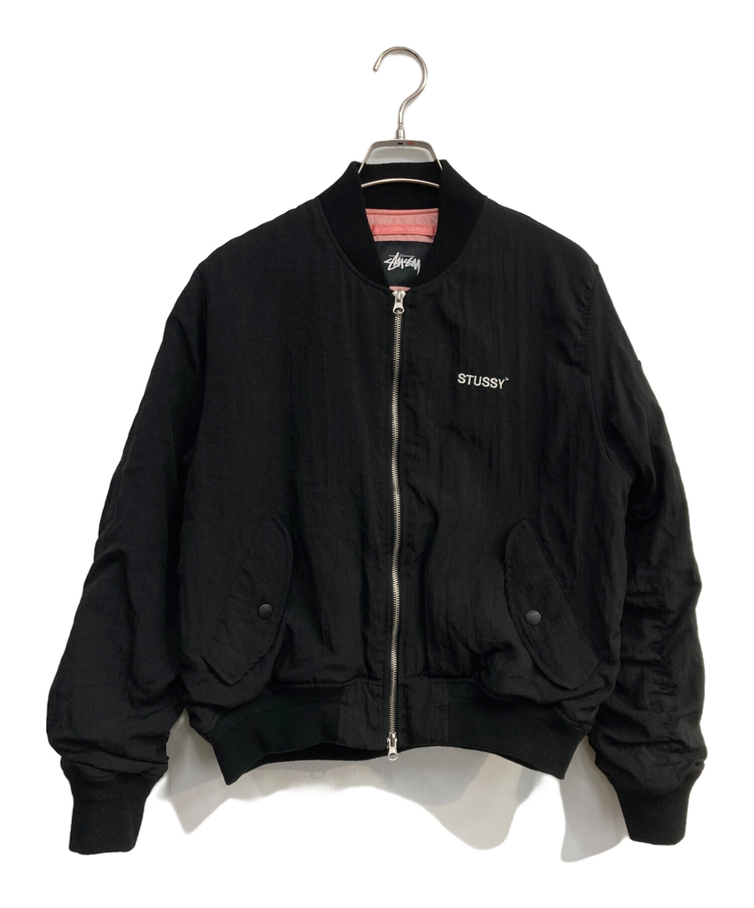 中古・古着通販】stussy (ステューシー) MA-1ジャケット ブラック