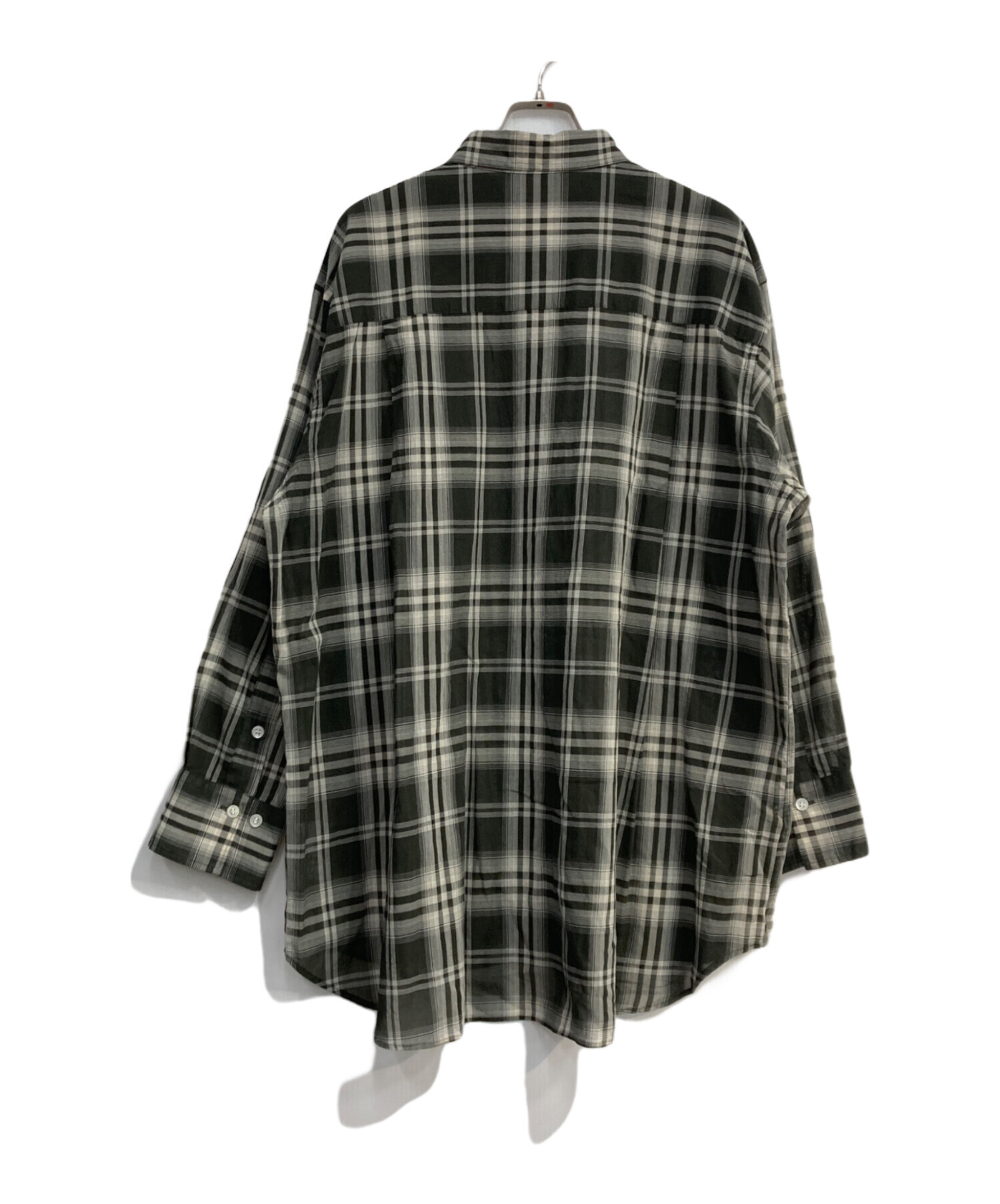 Spick and Span コットンボイルチェックルーズシャツ グリーン Spick