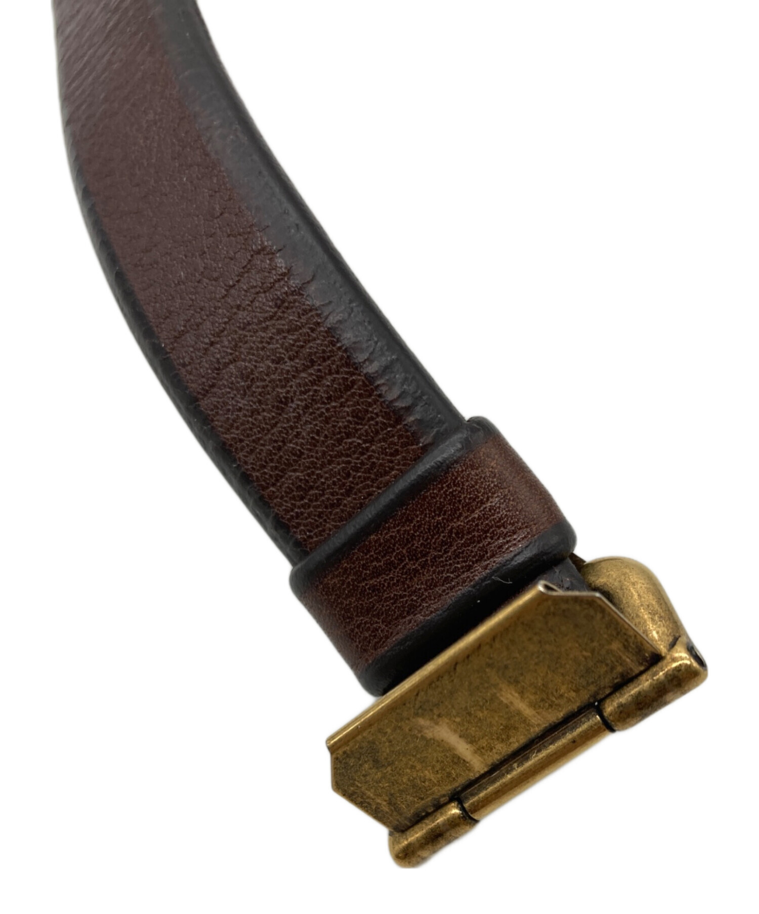 PRADA ブラウン　レザーベルト 中古・古着通販】PRADA (プラダ) ステッチレザーベルト ブラウン