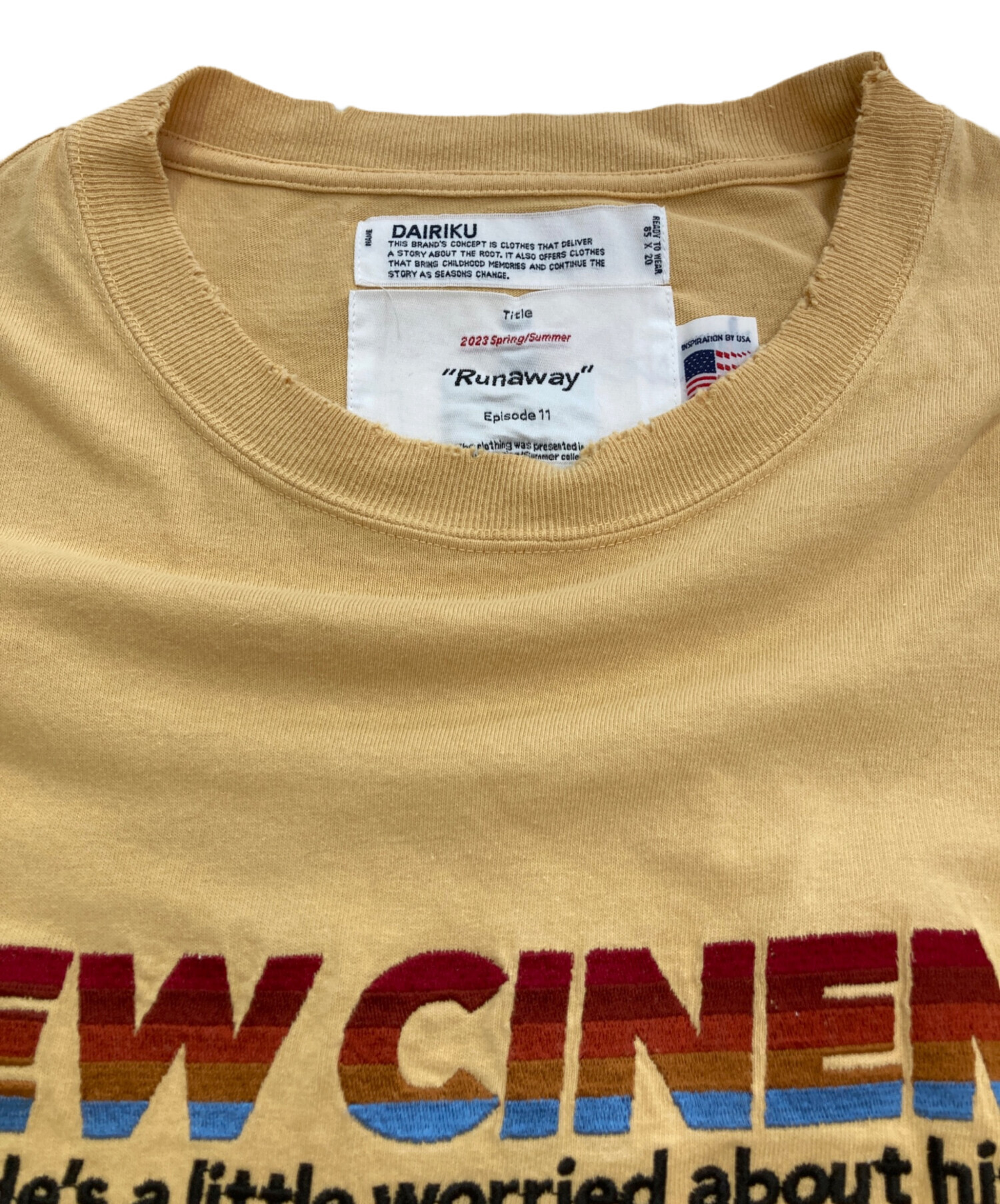 中古・古着通販】DAIRIKU (ダイリク) NEW CINEMA Tee イエロー サイズ 