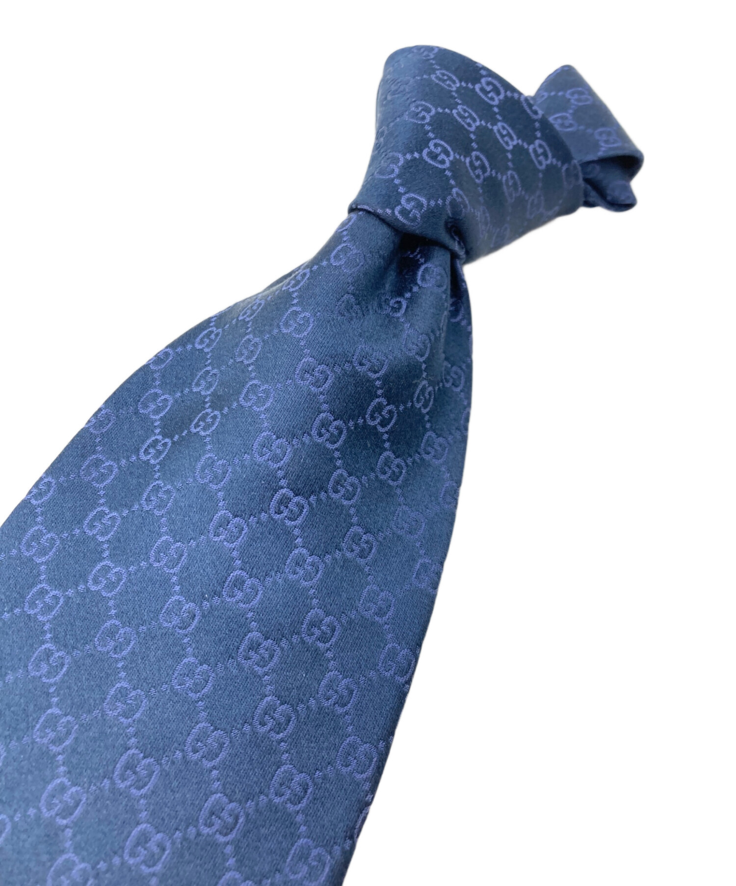 中古・古着通販】GUCCI (グッチ) GG柄シルクネクタイ ネイビー サイズ 