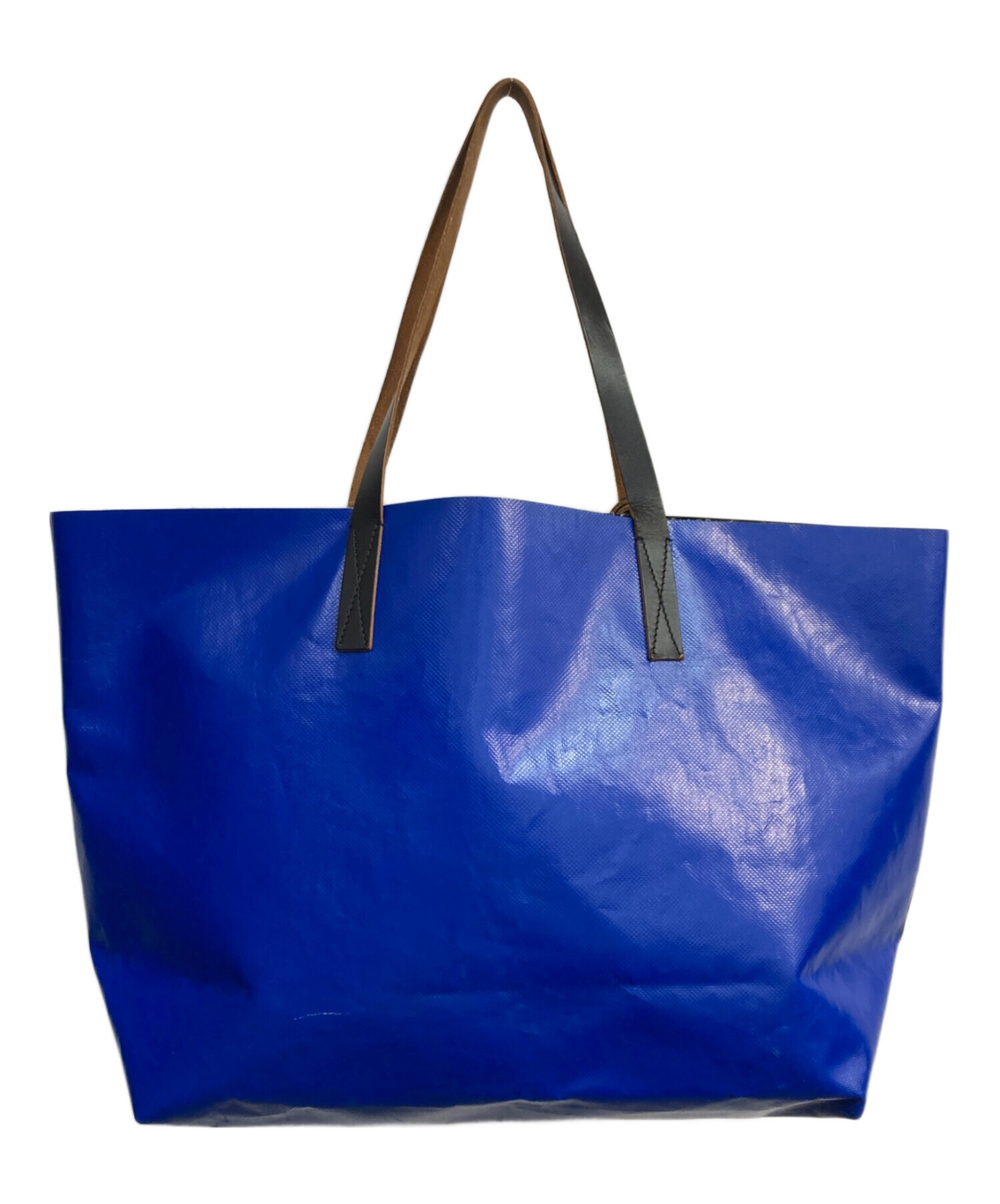 MARNI 黒青 PVCトートバッグ　マルニ 中古・古着通販】MARNI (マルニ) PVCバイカラー トートバッグ ブルー
