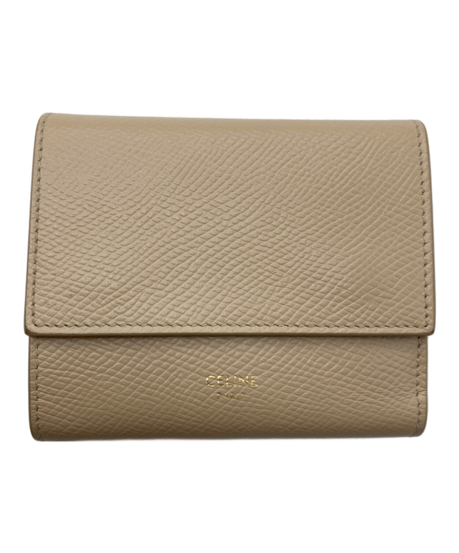 CELINE セリーヌ/スモール トリフォールドウォレット/ベージュ/10B57 3BEL/W・I******/Bランク/18【中古】 CELINE（セリーヌ） スモールトリフォールドウォレット 16 セーズ