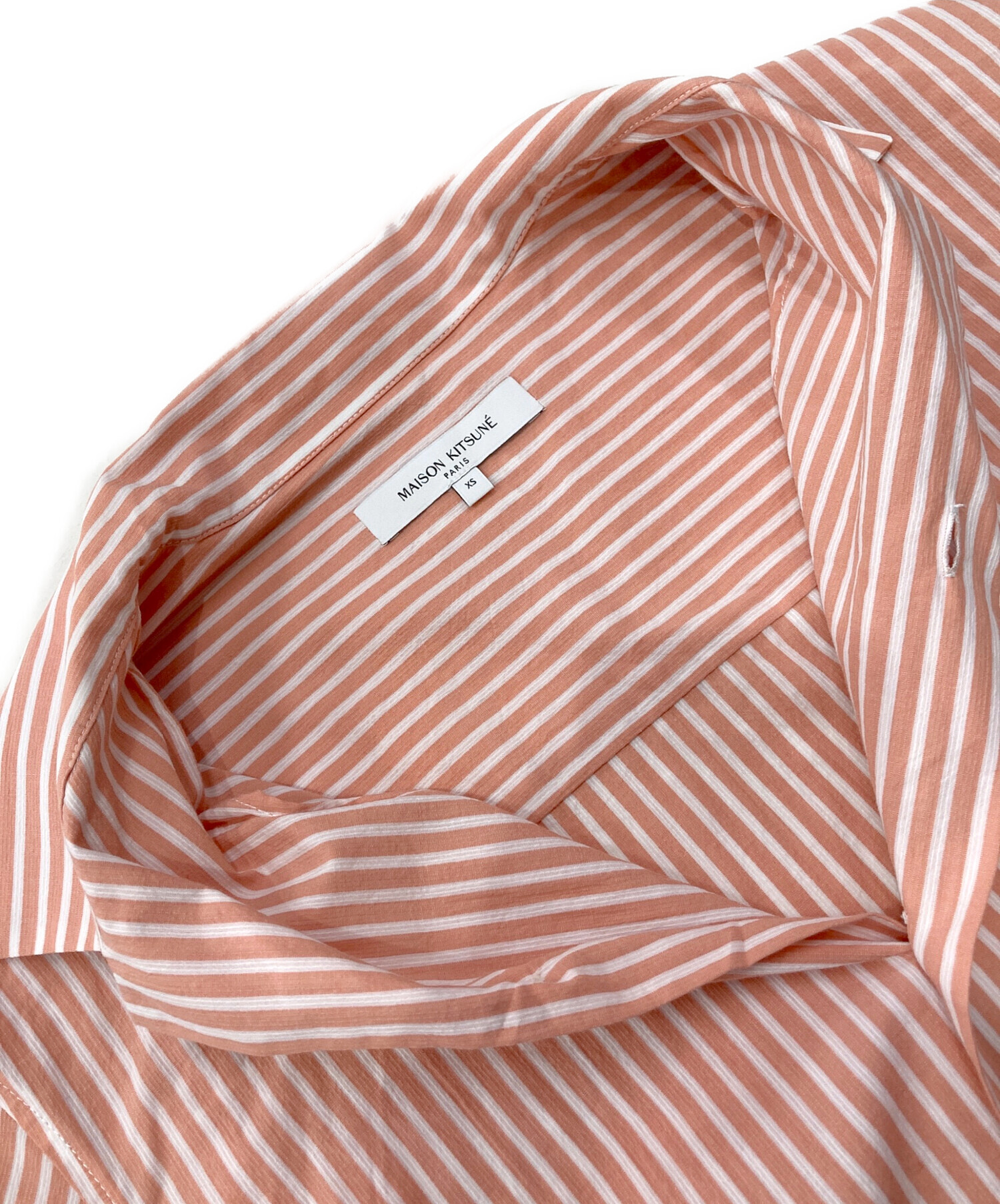 中古・古着通販】MAISON KITSUNE (メゾンキツネ) ストライプ半袖シャツ 
