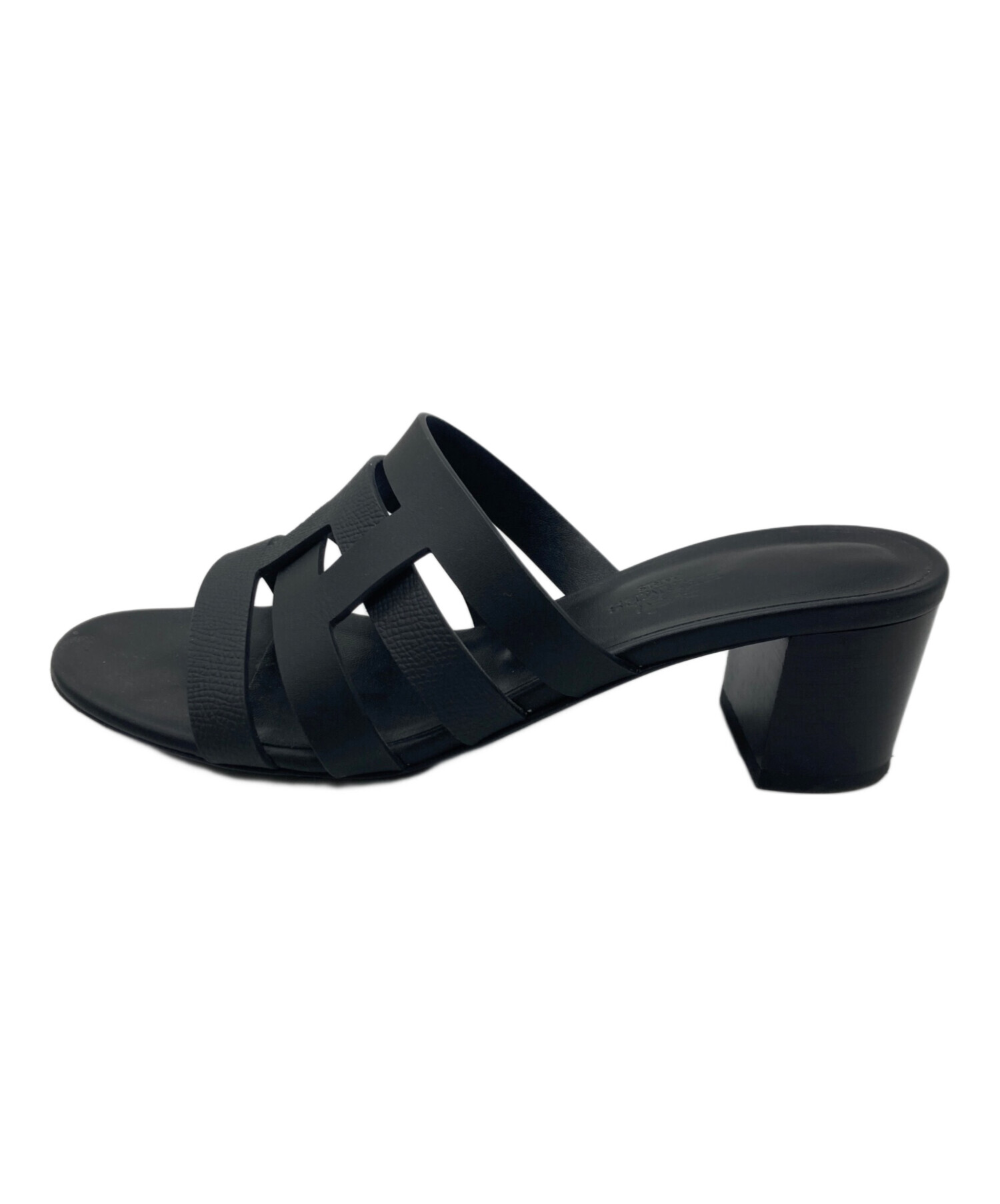 【美品】HERMES エルメス　サンダル　アミカ　ブラック　37 保存袋付き 中古・古着通販】HERMES (エルメス) Amica sandal ブラック サイズ:37