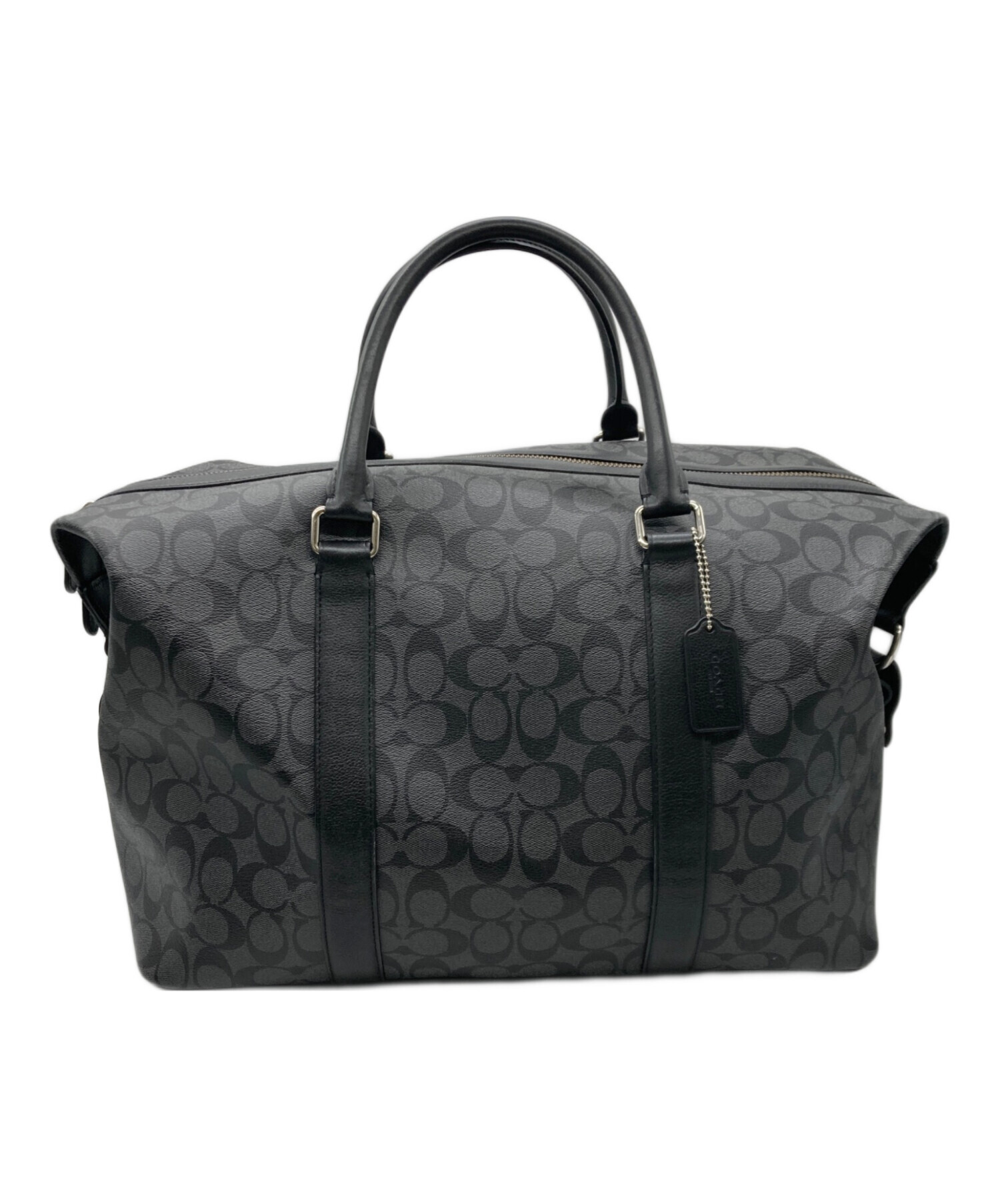 中古・古着通販】COACH (コーチ) ボストンバッグ ブラック×グレー 中古・古着通販】COACH (コーチ) ボストンバッグ ブラック×グレー