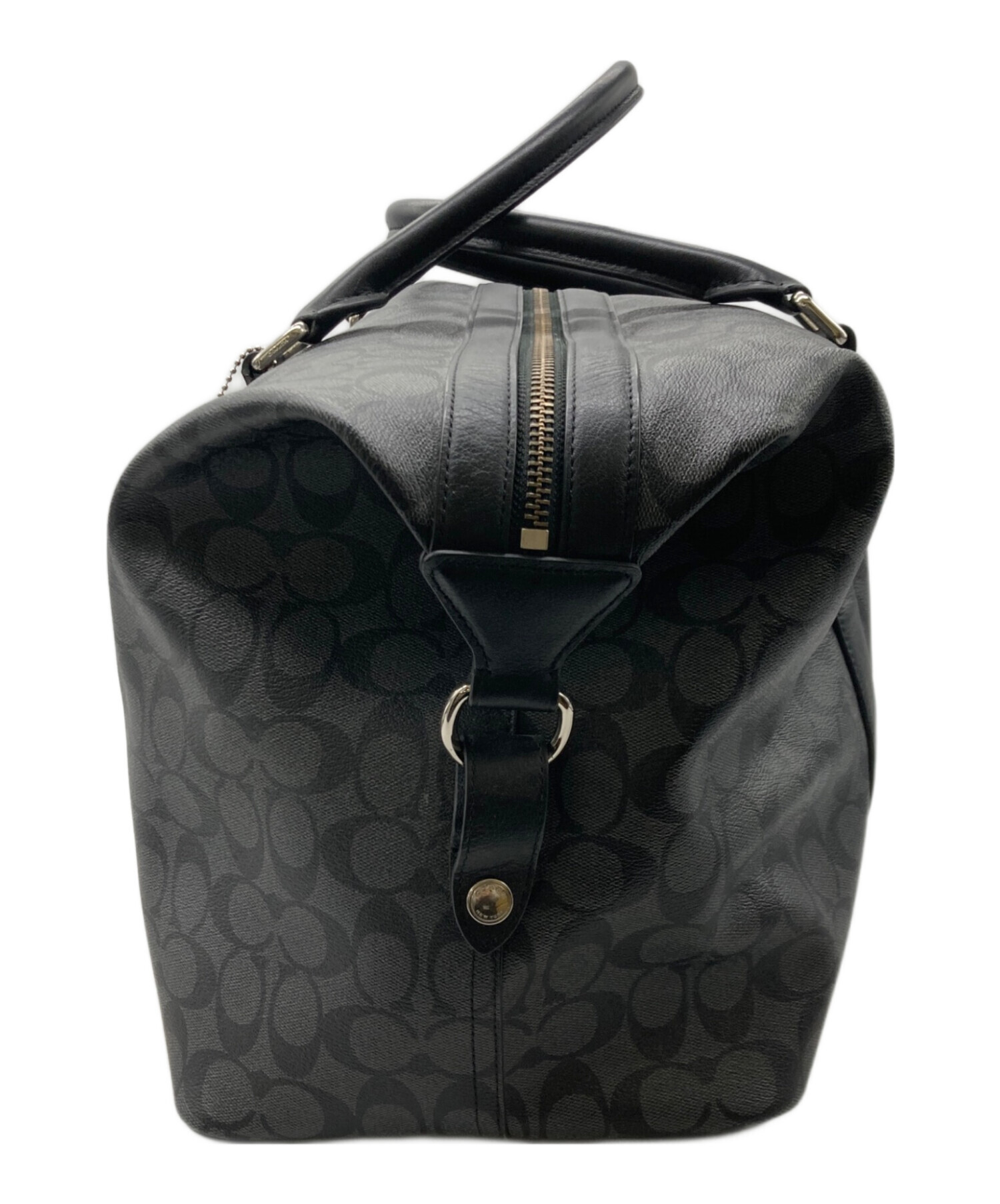 コーチ ボストンバッグ ブラック/グレー 中古・古着通販】COACH (コーチ) ボストンバッグ ブラック×グレー