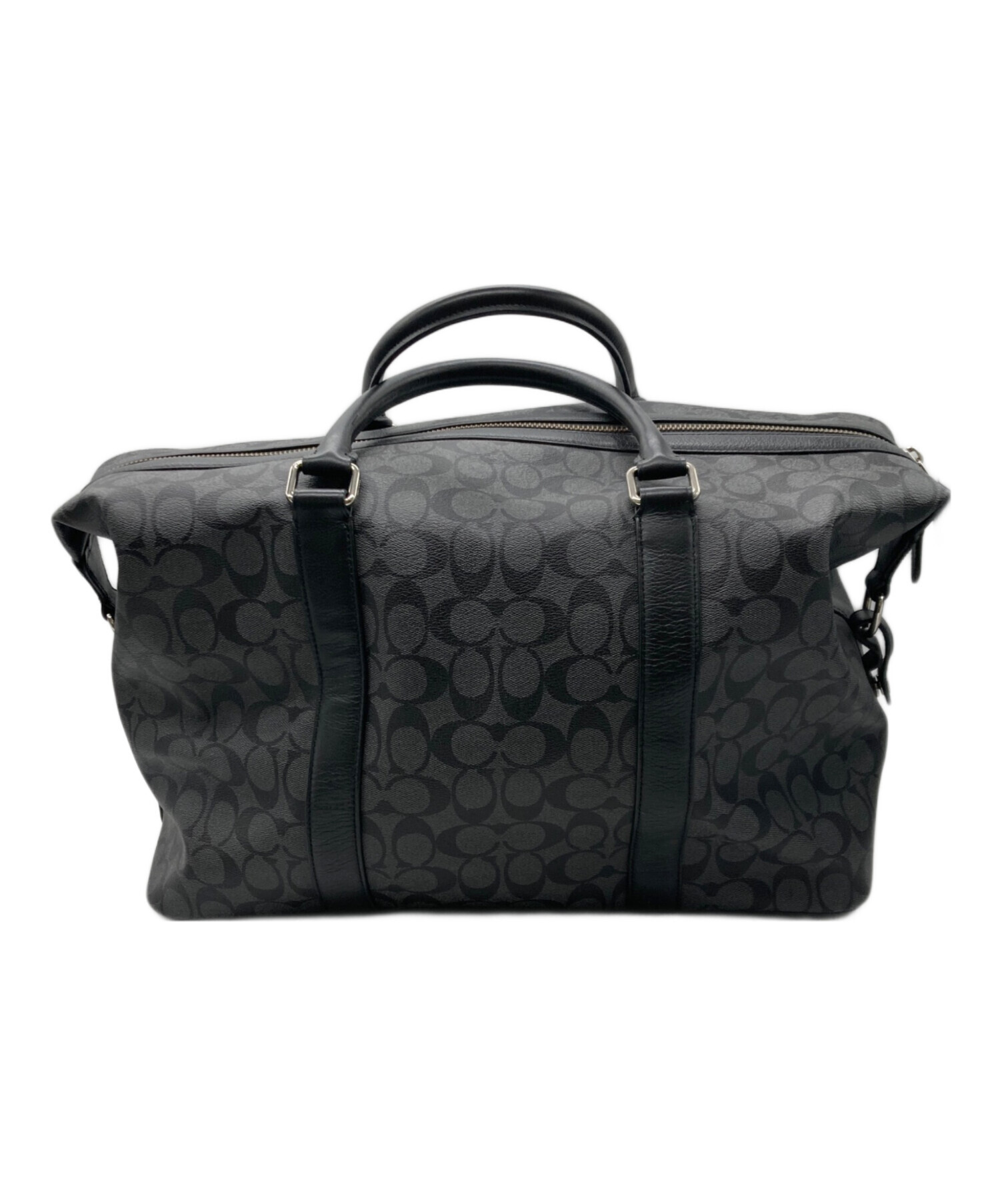 中古・古着通販】COACH (コーチ) ボストンバッグ ブラック×グレー