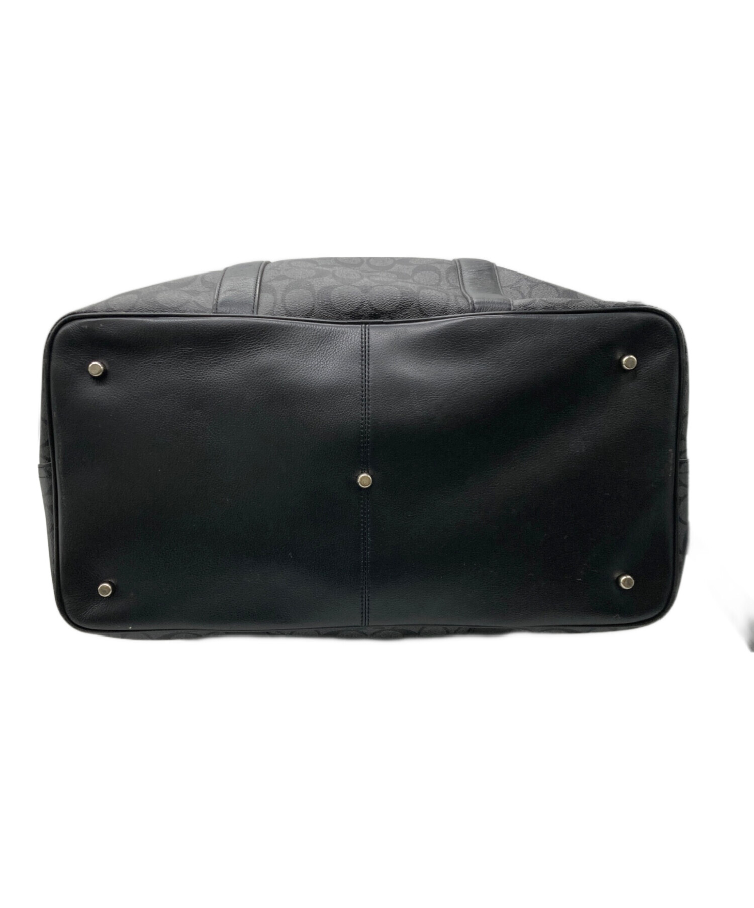 中古・古着通販】COACH (コーチ) ボストンバッグ ブラック×グレー