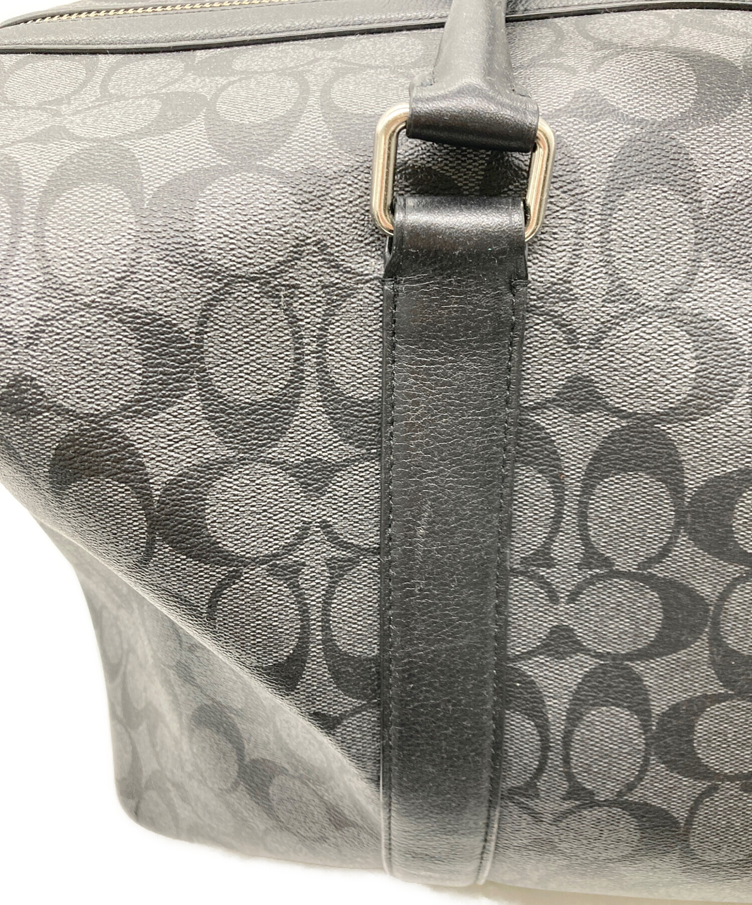 中古・古着通販】COACH (コーチ) ボストンバッグ ブラック×グレー