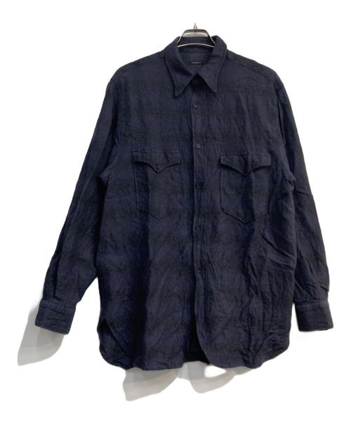 中古・古着通販】COMOLI (コモリ) ウールシルクワークシャツ ネイビー