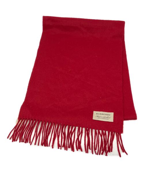 バーバリー BURBERRY カシミヤ ロゴ刺繍マフラー ホワイト 中古・古着通販】BURBERRY (バーバリー) ロゴ刺繍カシミヤマフラー