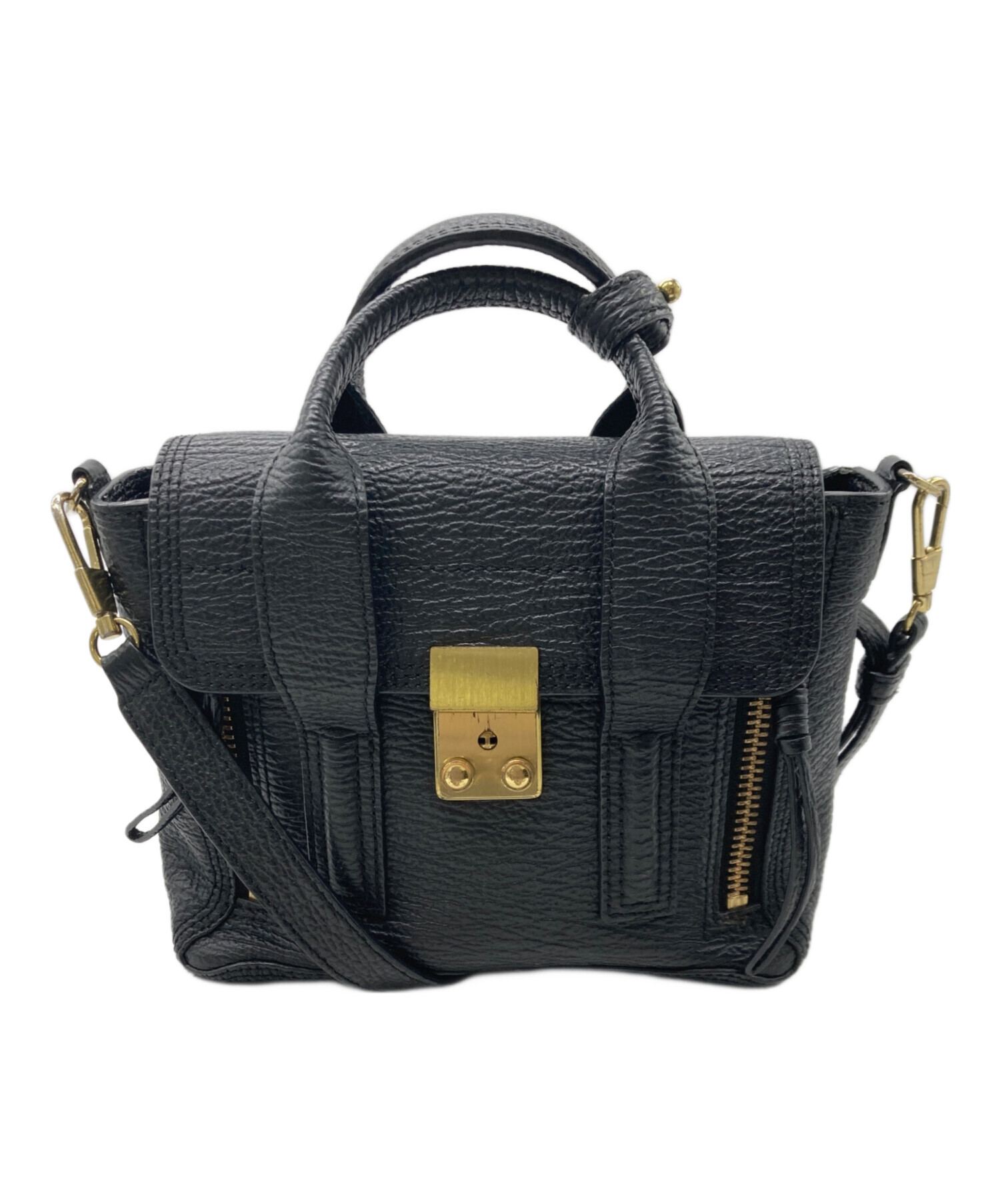 【美品】  3.1 Phillip Lim / スリーワンフィリップリム | PASHLI MINI SATCHEL パシュリ ミニ サッチェル 2Way レザー ハンド ショルダーバッグ | ネイビー | レディース 3.1 Phillip Lim（3.1 フィリップ リム） ミニPashliサッチェル mini