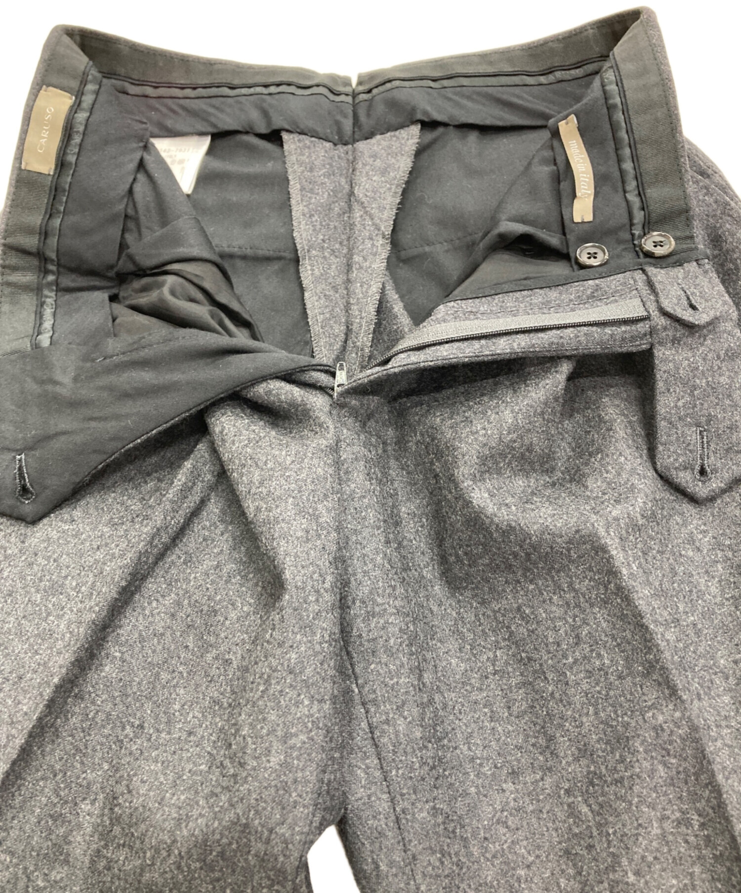 CARUSO サマーウール スラックス 中古・古着通販】CARUSO (カルーゾ) ウールスラックス グレー サイズ